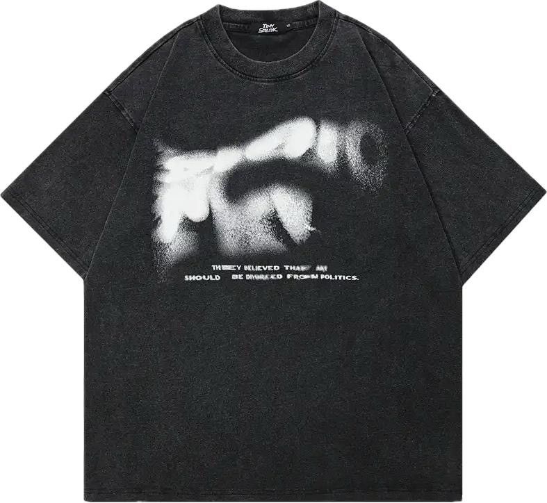 Japanese Brand Oversized Blurry Letters Graphic T Shirt Size US XL / EU 56 / 4 - 1 Thumbnail