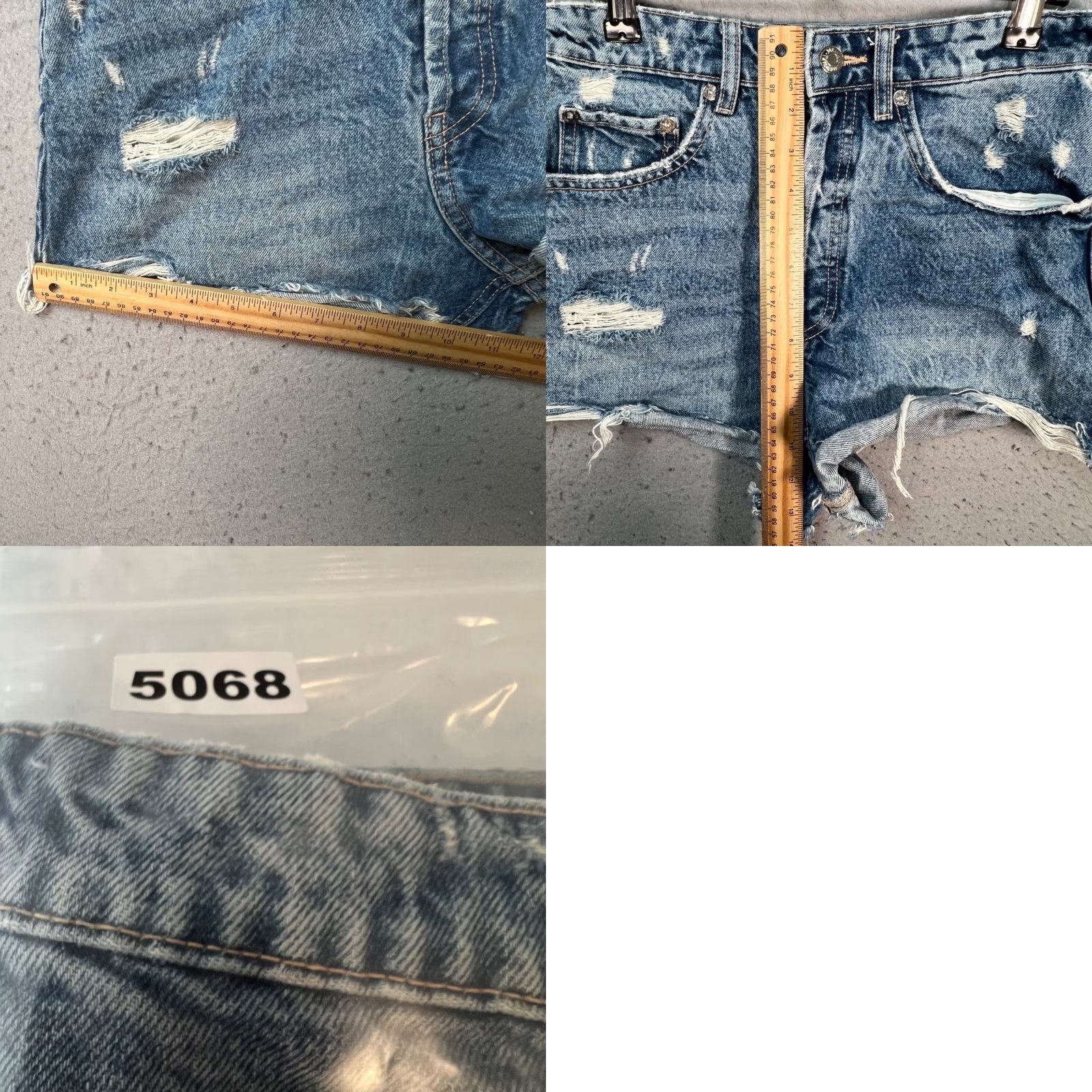 Zara Zara Denim High Waist Shorts Womens 4 Distressed Casual 5-Pocket Blue Cotton 2.5 in Inseam Vintage No Size 27" / US 4 / IT 40 - 8 Thumbnail