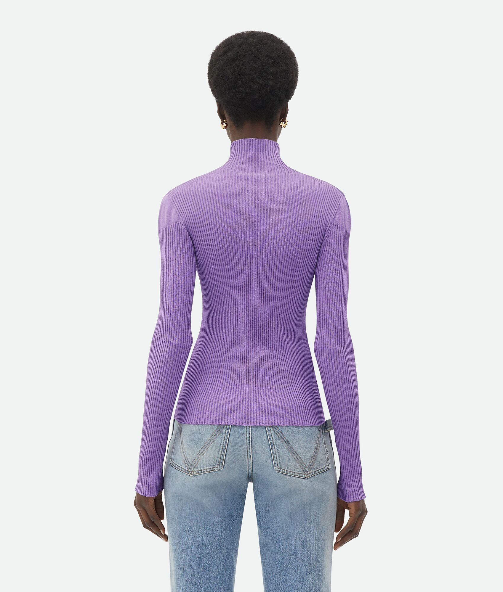 Bottega Veneta o1bcso1str0725 Light Silk Sweater in Heather Size L / US 10 / IT 46 - 2 Thumbnail