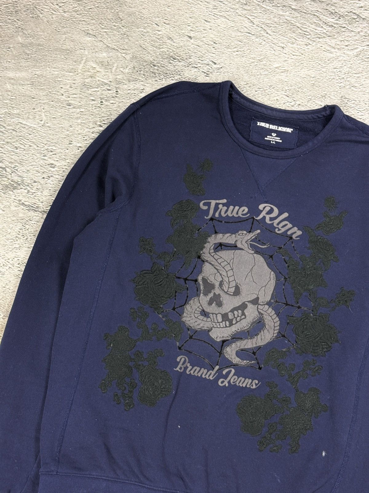 True Religion True Religion navy sweatshirt skull spiderweb Size US L / EU 52-54 / 3 - 2 Thumbnail