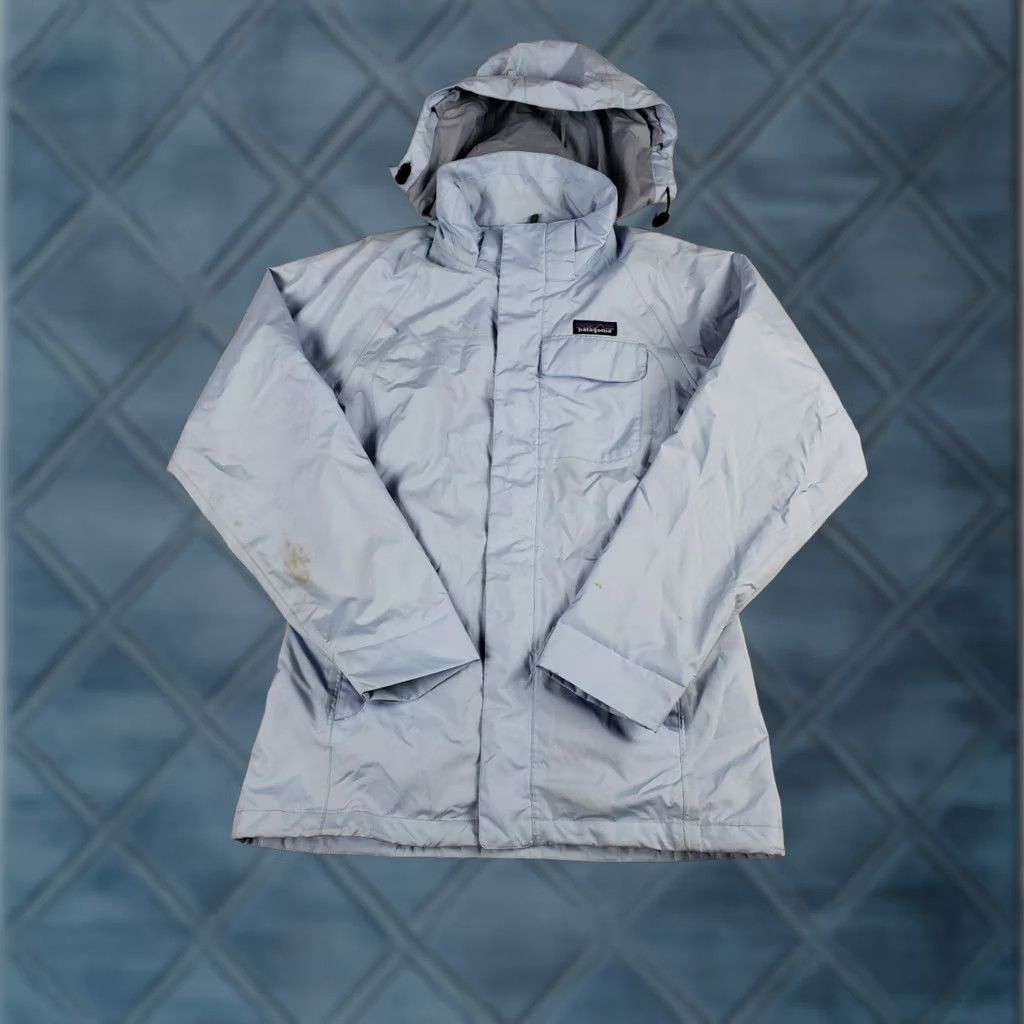 Patagonia Patagonia Jacket Womens Small Blue Full Zip Hooded Pockets Slate Sky Rain Coat 27072 Wind-Resistant Water Resistant Rain" Size S / US 4 / IT 40 - 1 Thumbnail