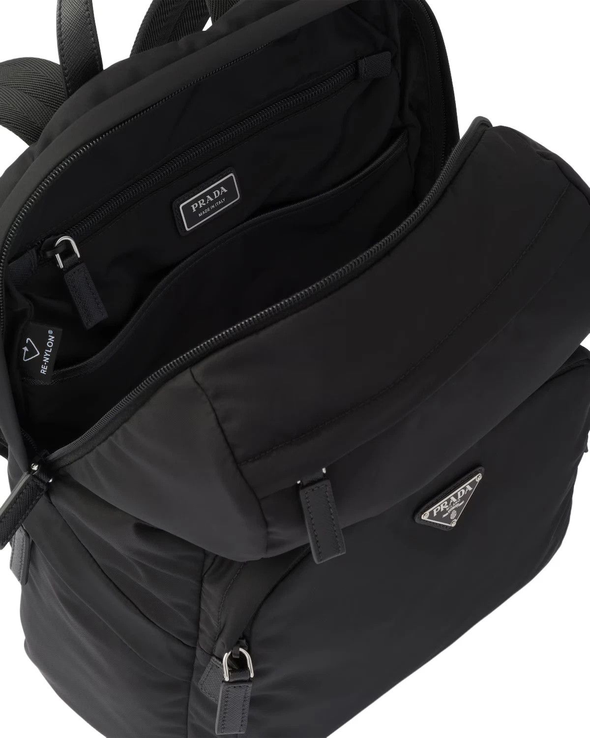 Prada PRADA Black Re-Nylon Saffiano Lthr Backpack New/Auth. Size ONE SIZE - 4 Thumbnail