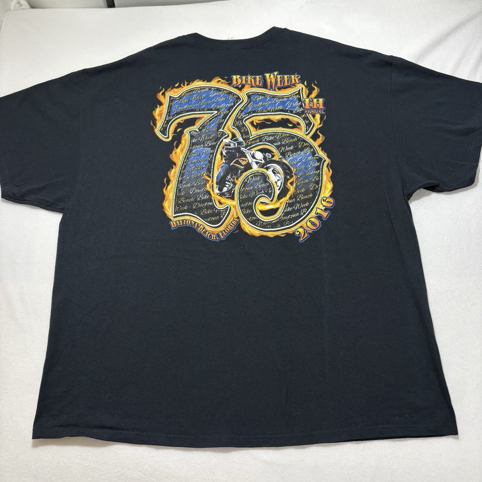 Gildan Daytona Beach Bike Week 2016 3XL 75th Annual Graphic T Shirt Size US XXL / EU 58 / 5 - 1 Thumbnail