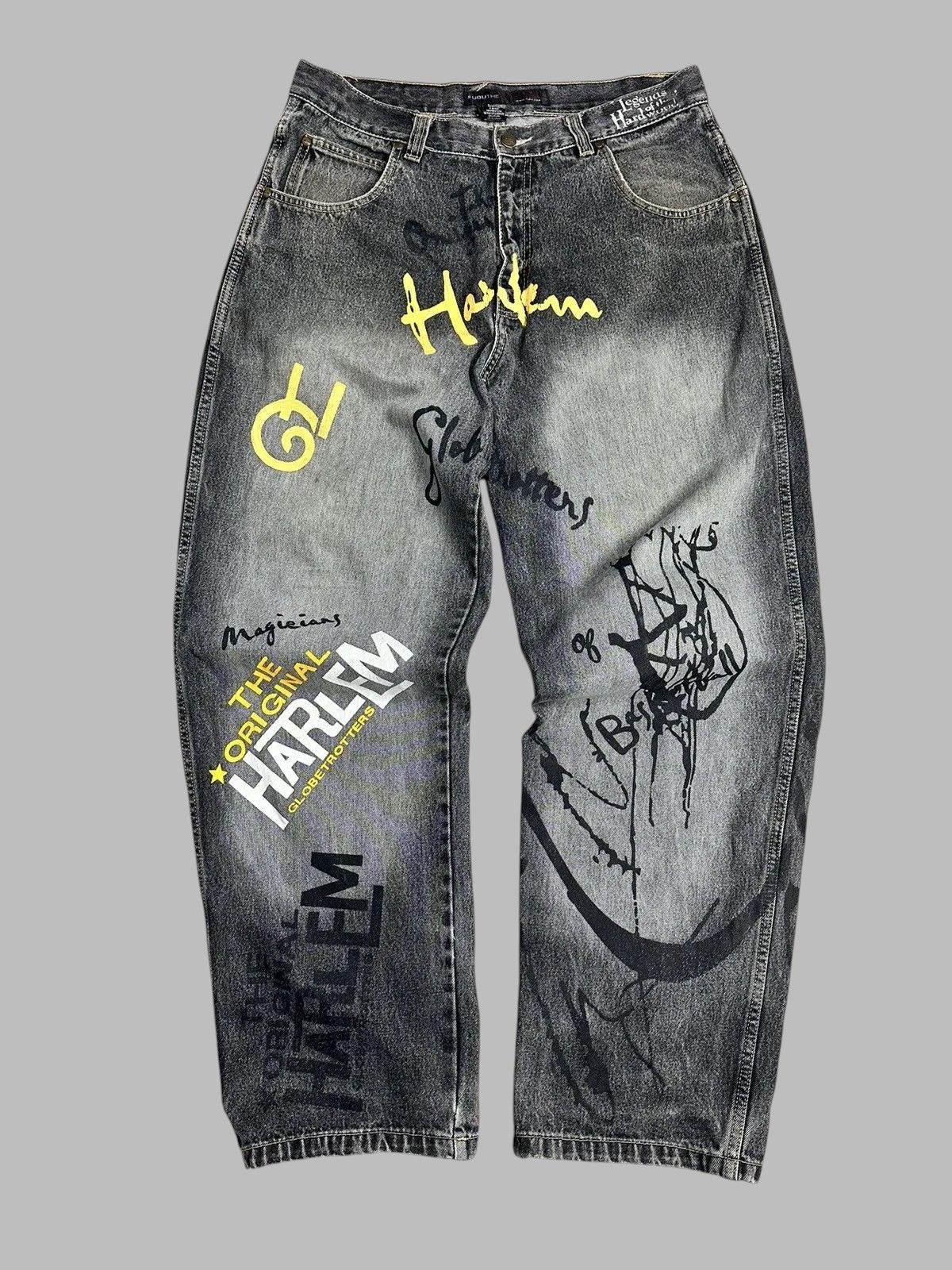 Fubu 90s Hip Hop Fubu Baggy Black Denim Jeans Street JNCO Size US 36 / EU 52 - 1 Thumbnail