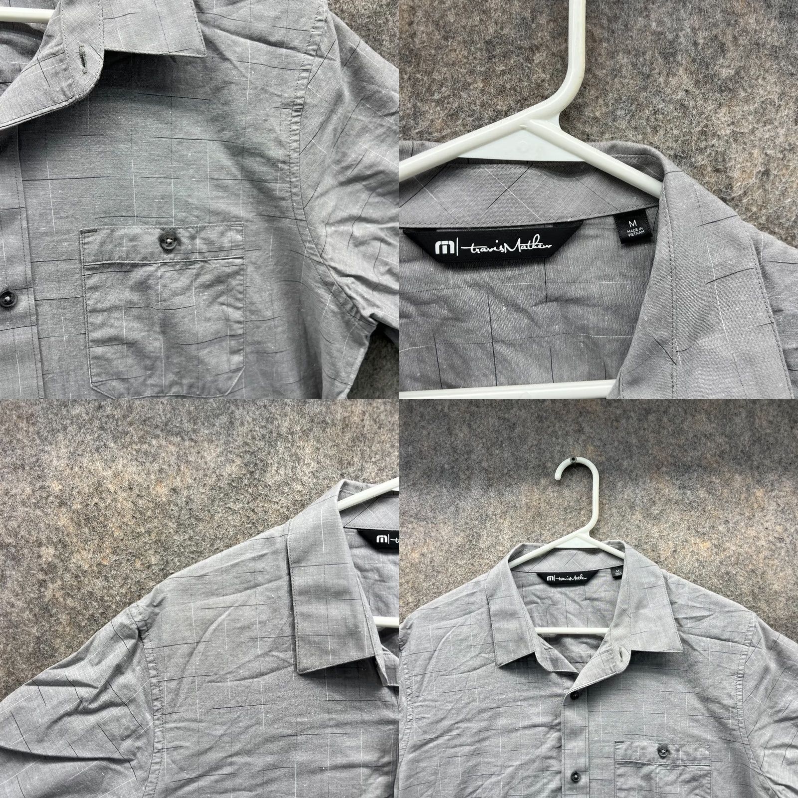 TravisMathew VINTAGE Travis Mathew Shirt Men Medium Gray Button-Down Short Sleeve Casual Pocket Vtg Size US M / EU 48-50 / 2 - 8 Thumbnail