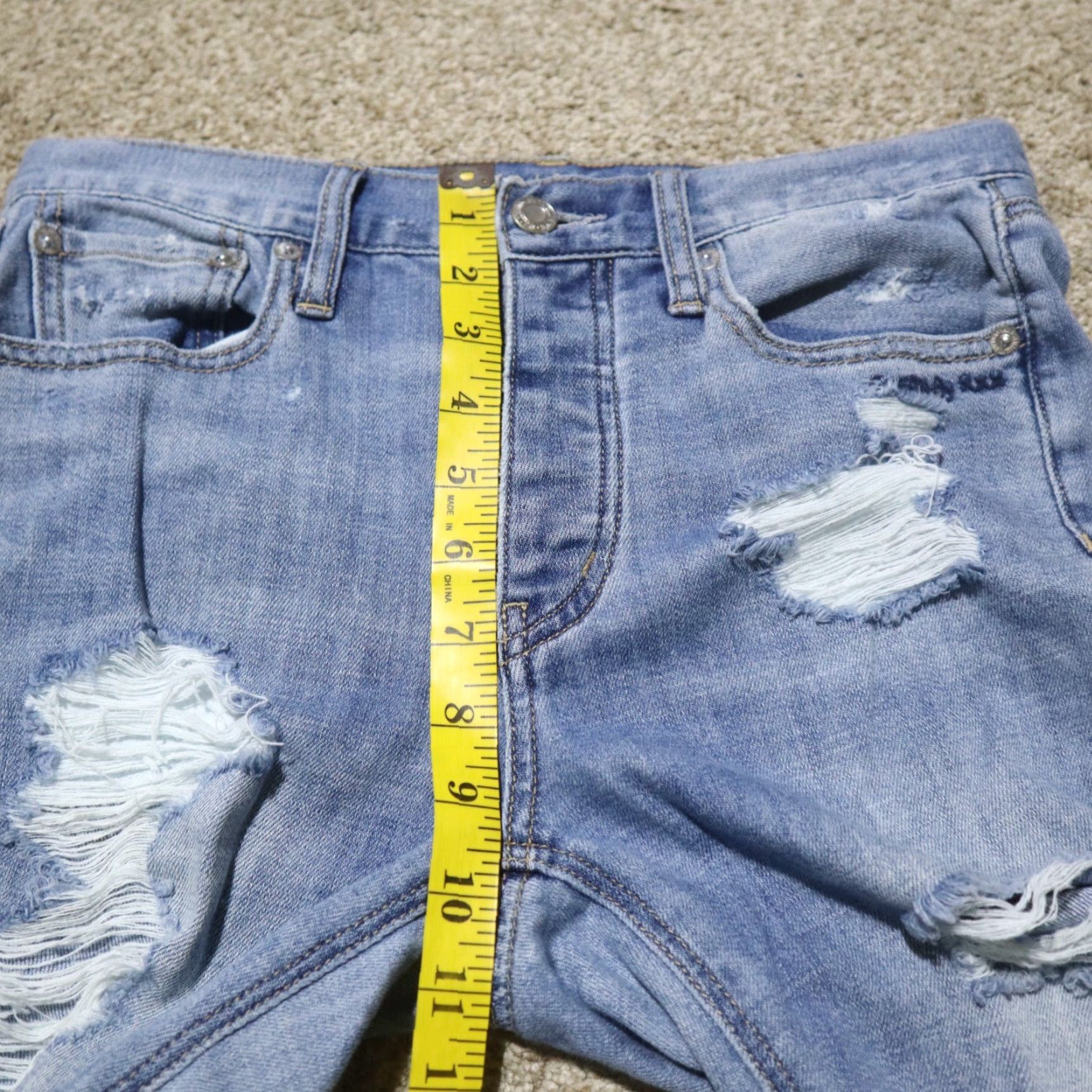 American Eagle Outfitters VINTAGE American Eagle Outfitters Jeans Woman Size 2 Slim Hi-Rise Distressed Patchwork Blue Pants Size 26" / US 2 / IT 38 - 7 Thumbnail