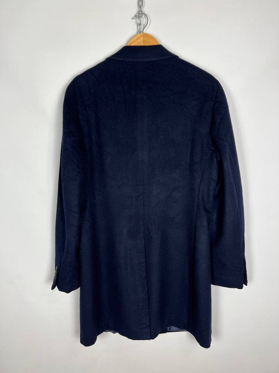 Vintage SuitSupply Vicenza trench Overcoat Mens 44 Navy Blue Wool Size US XL / EU 56 / 4 - 2 Thumbnail