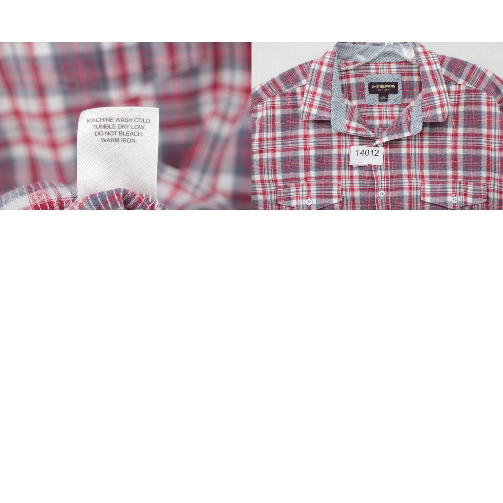 Johnston & Murphy VINTAGE Johnston & Murphy Shirt Men's XXL Red Plaid Short Sleeve Button Up Casual Friday Size US XXL / EU 58 / 5 - 8 Thumbnail