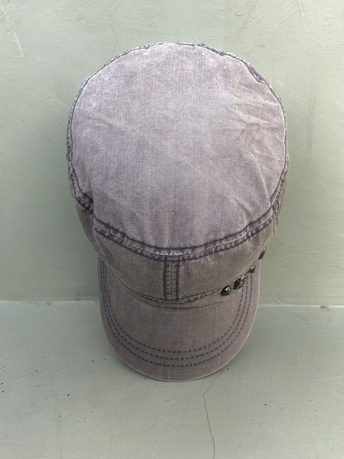 If Six Was Nine 2000s punk skull studded washed patrol hat Size ONE SIZE - 6 Thumbnail