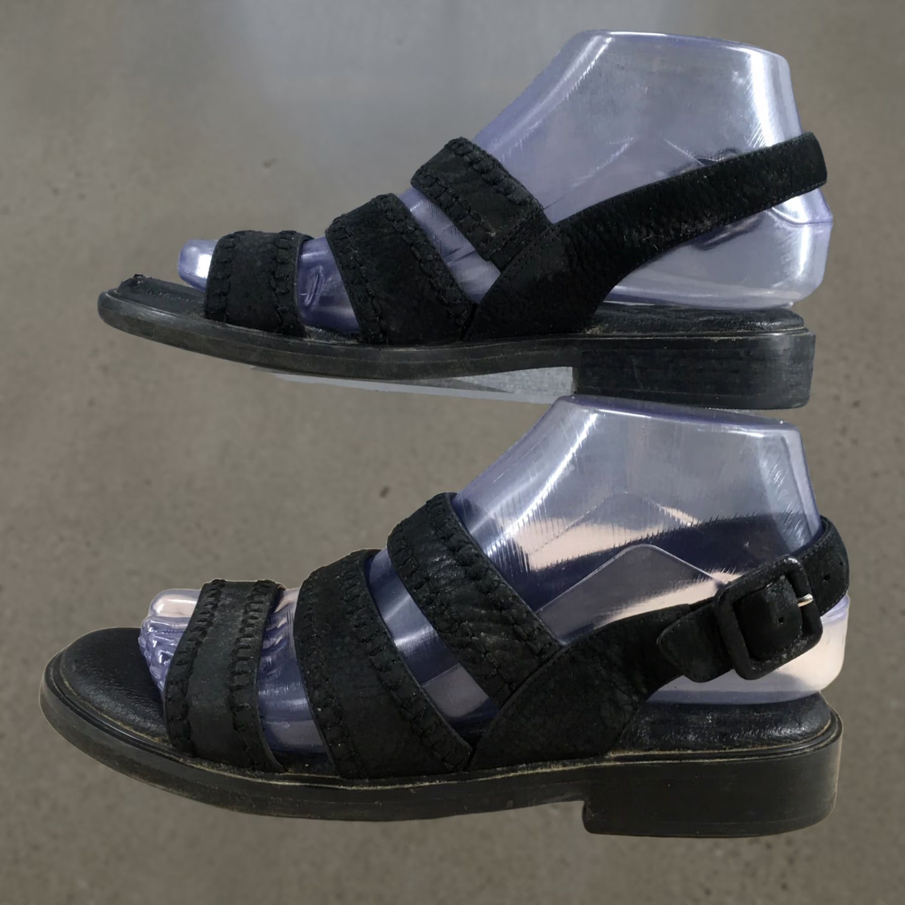 Rockport Rockport Sandals Womens 6.5M Strappy Slingback Black Leather Flats Comfort W8780 Size US 7 / IT 37 - 1 Thumbnail