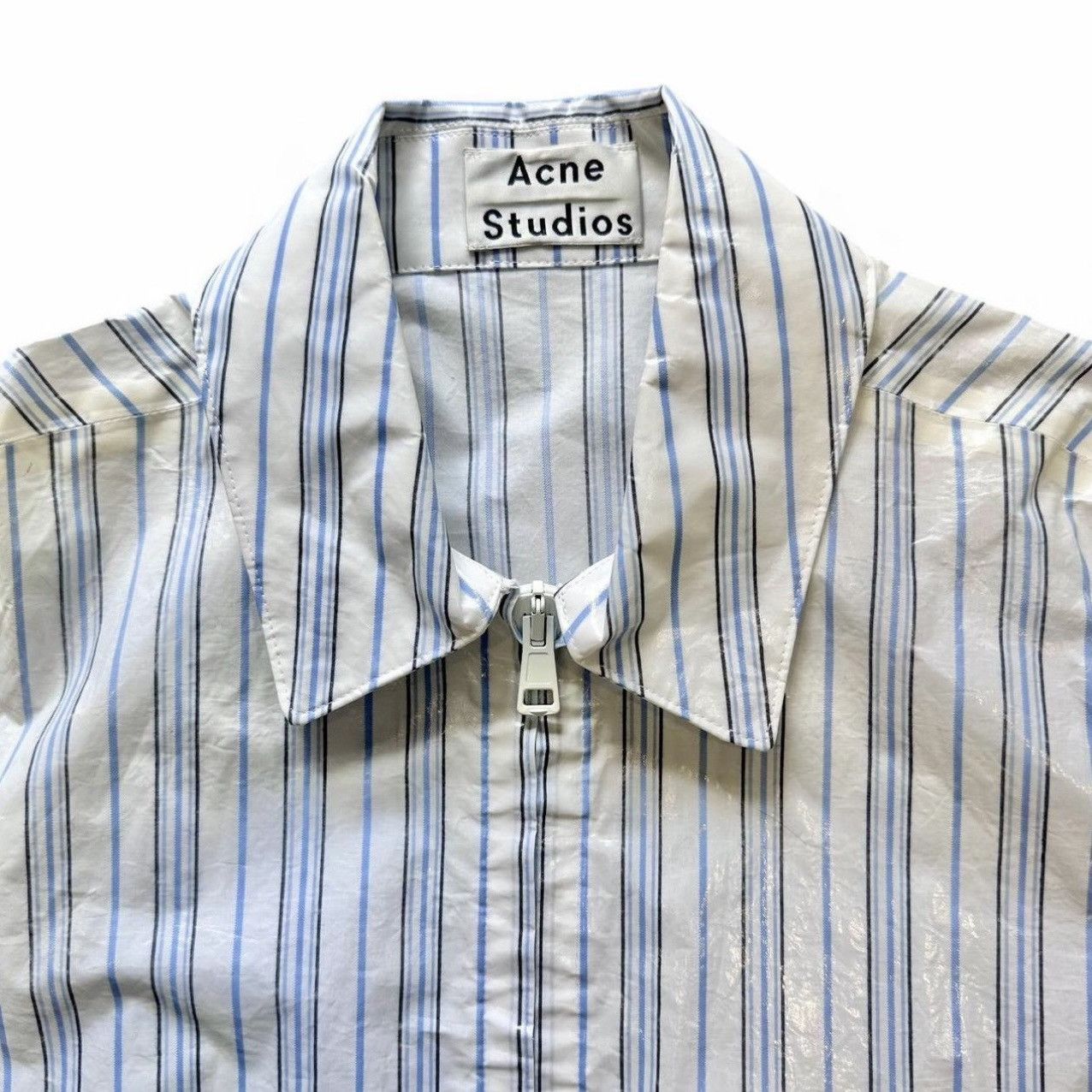 Acne Studios Acne Studios Ashdown Blue/White Striped Rain Jacket-IT48 (M) Size US M / EU 48-50 / 2 - 4 Thumbnail