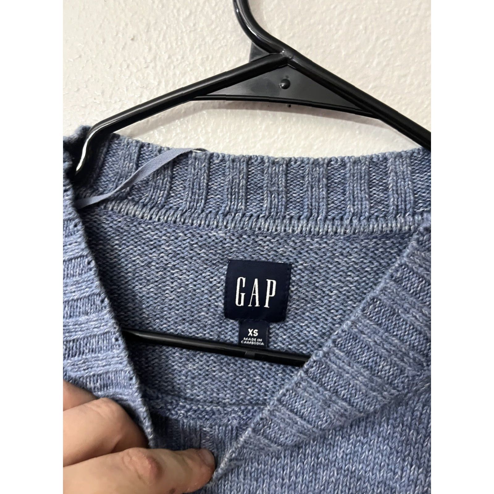 Gap GAP Women's Solid Long Sleeve Crew Neck T-Shirt XS Blue Sweater Heavy Size XS / US 0-2 / IT 36-38 - 2 Thumbnail
