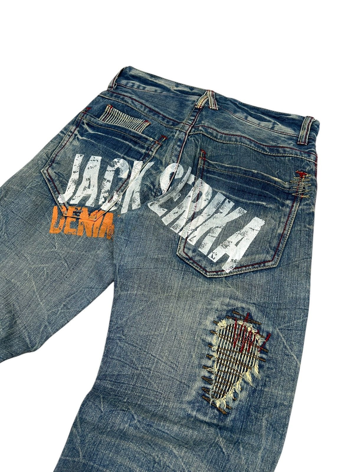 Japanese Brand Jack Serika Japan Denim Light Wash Mud Clawn Distressed Size US 31 - 15 Thumbnail