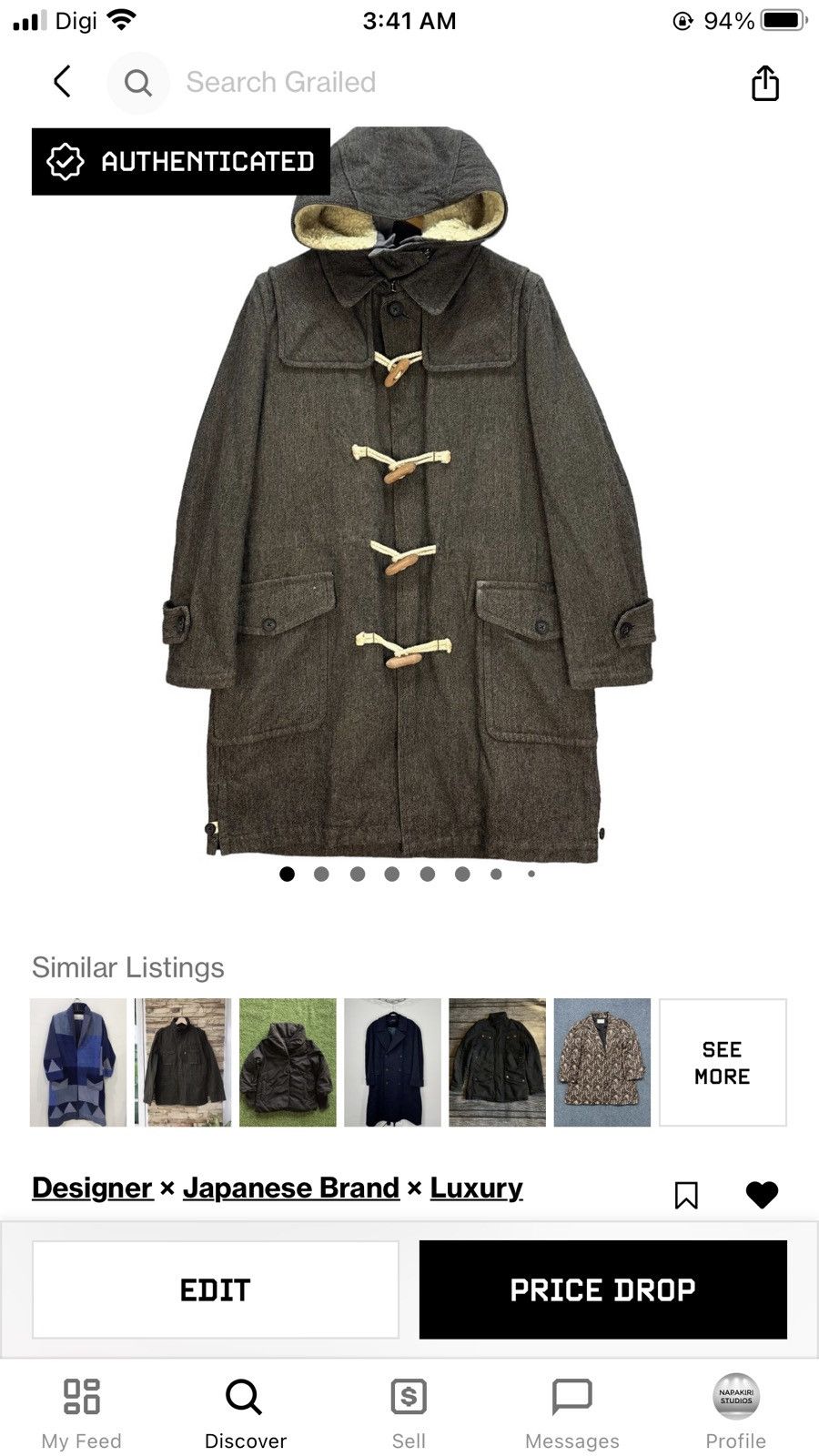 Vintage PCM DETACHABLE HOODIE SHERPA WOOL DUFFLE COAT #7822-179 Size US M / EU 48-50 / 2 - 20 Thumbnail