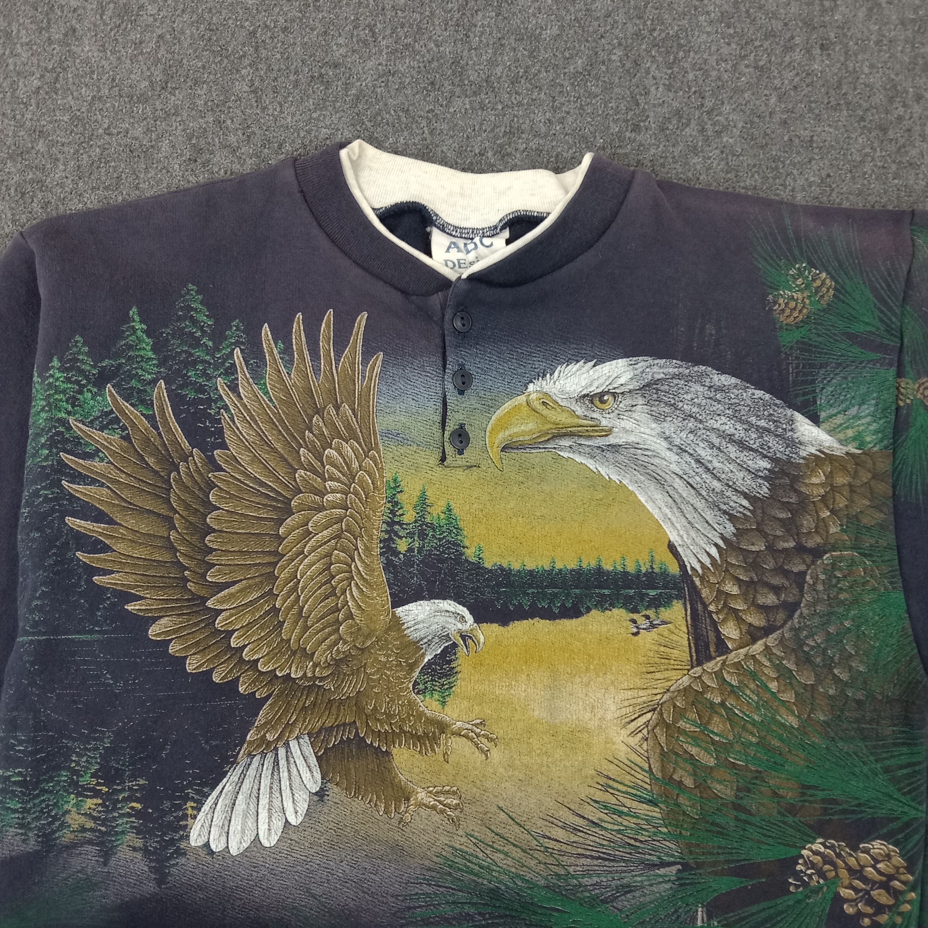 Vintage ABC The Eagle Art Design Full Print Sweatshirt C216N15 Size US M / EU 48-50 / 2 - 3 Thumbnail