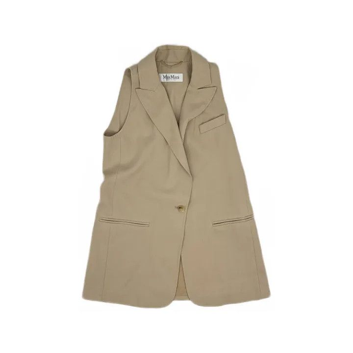 Max Mara MaxMara Casual Stylish Beige Vest 0079 Size M / US 6-8 / IT 42-44 - 1 Thumbnail