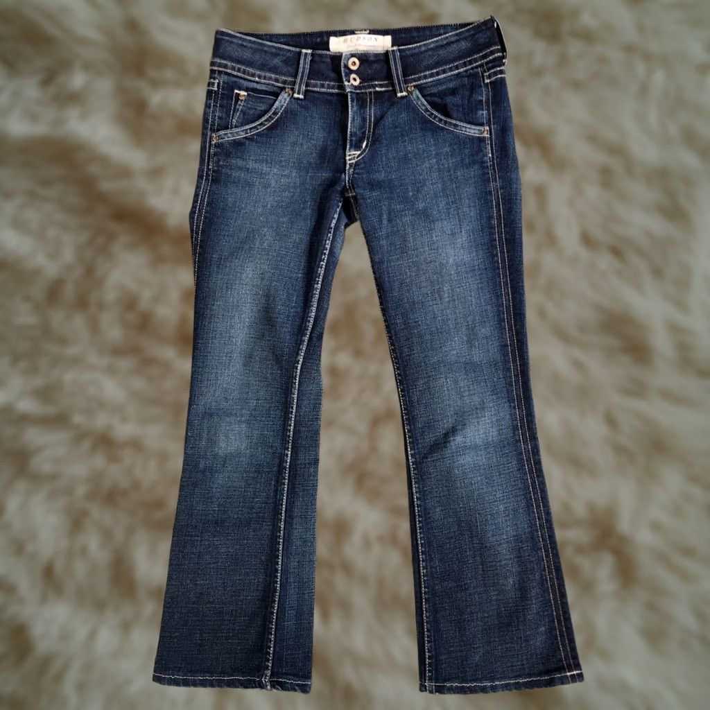 Hudson Hudson Jeans Signature Low Rise Boot Cut Denim Jeans Women 27 Dark Wash Blue Hipster 90s Retro Bohemian Grunge London USA Size 27" / US 4 / IT 40 - 1 Thumbnail