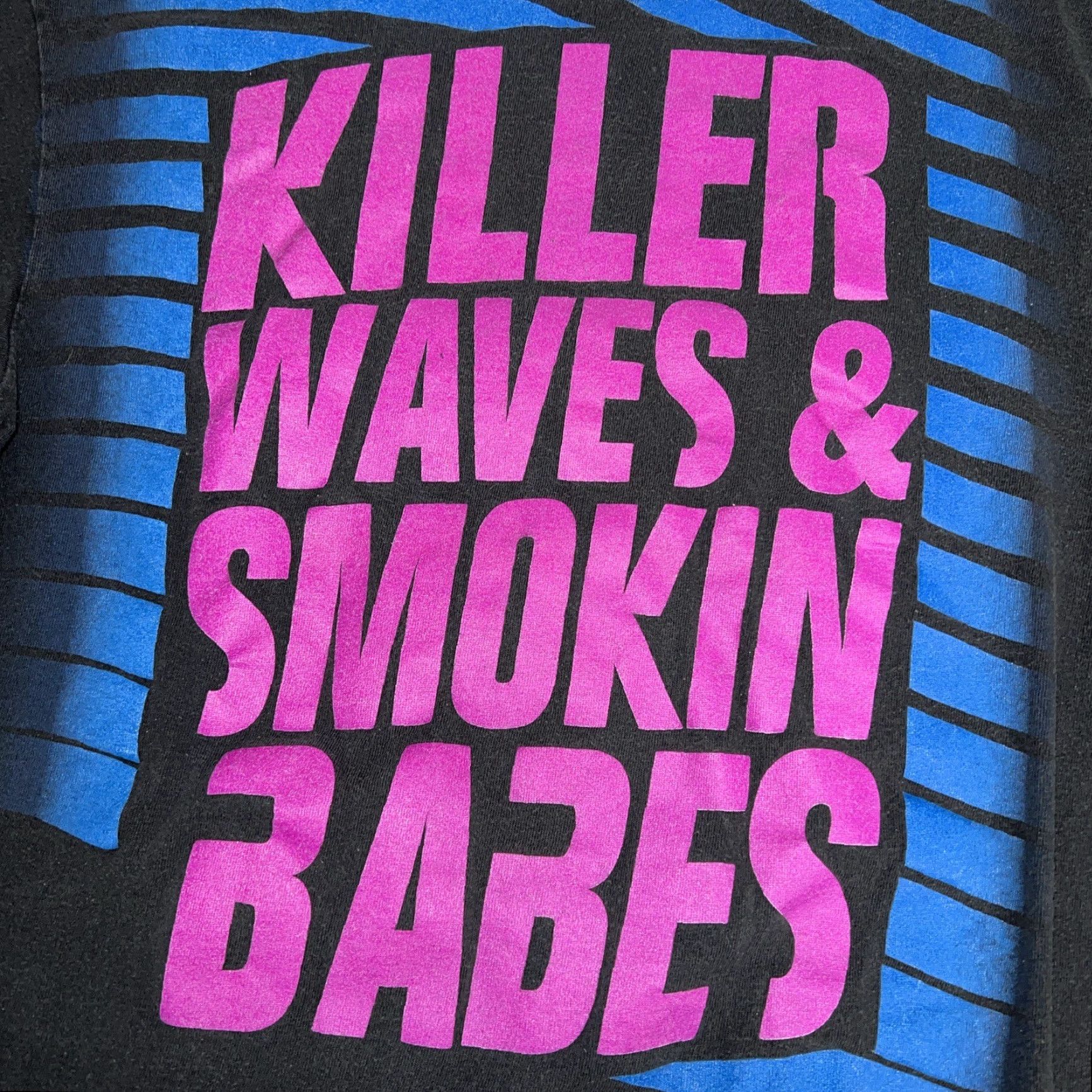 Delta VINTAGE Delta T-Shirt Killer Waves And Smokin Babes Black Mens Size L Size US L / EU 52-54 / 3 - 4 Thumbnail