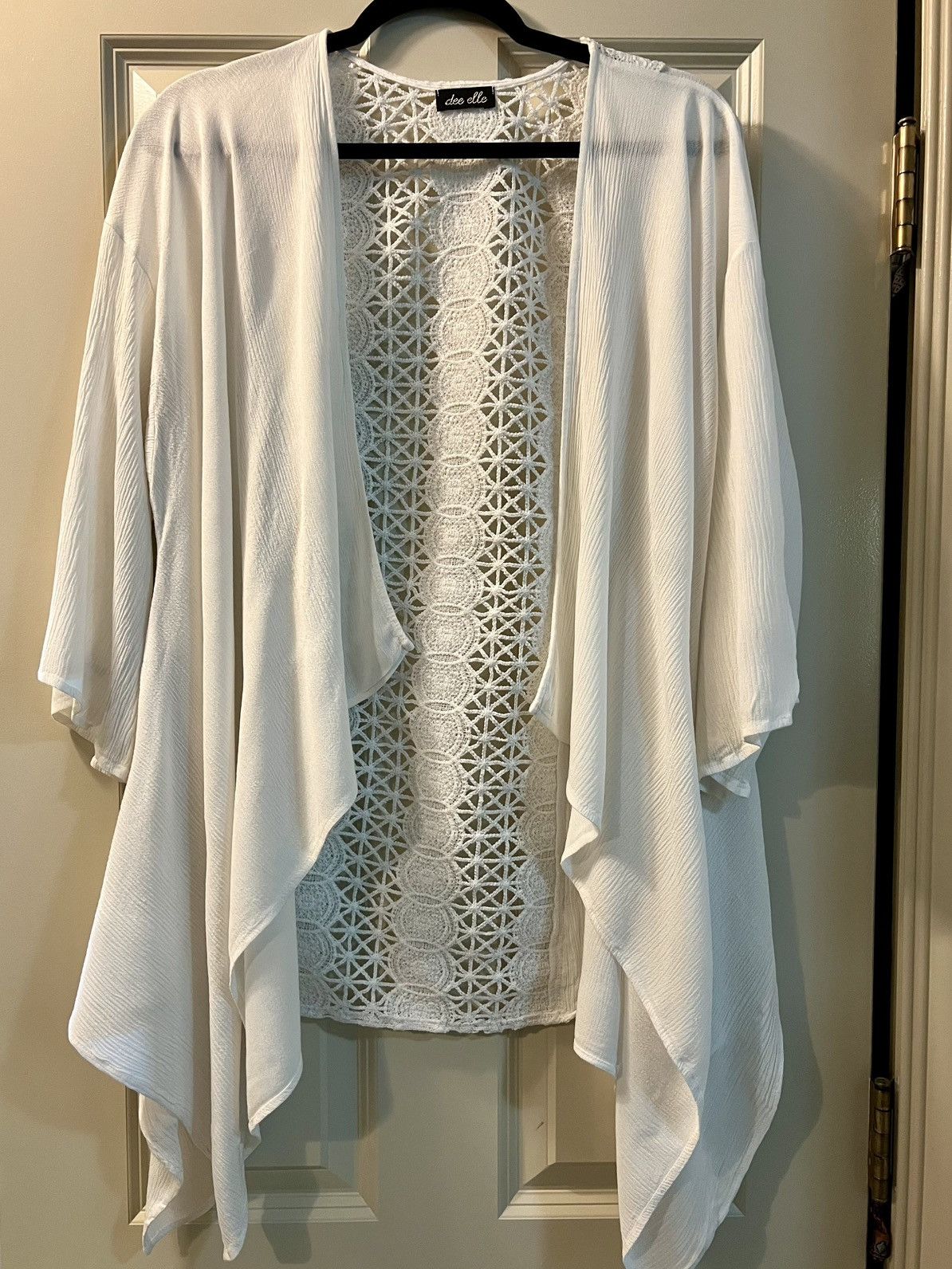 Other dee elle White Cotton Crochet Lace Kaftan Size ONE SIZE - 6 Thumbnail