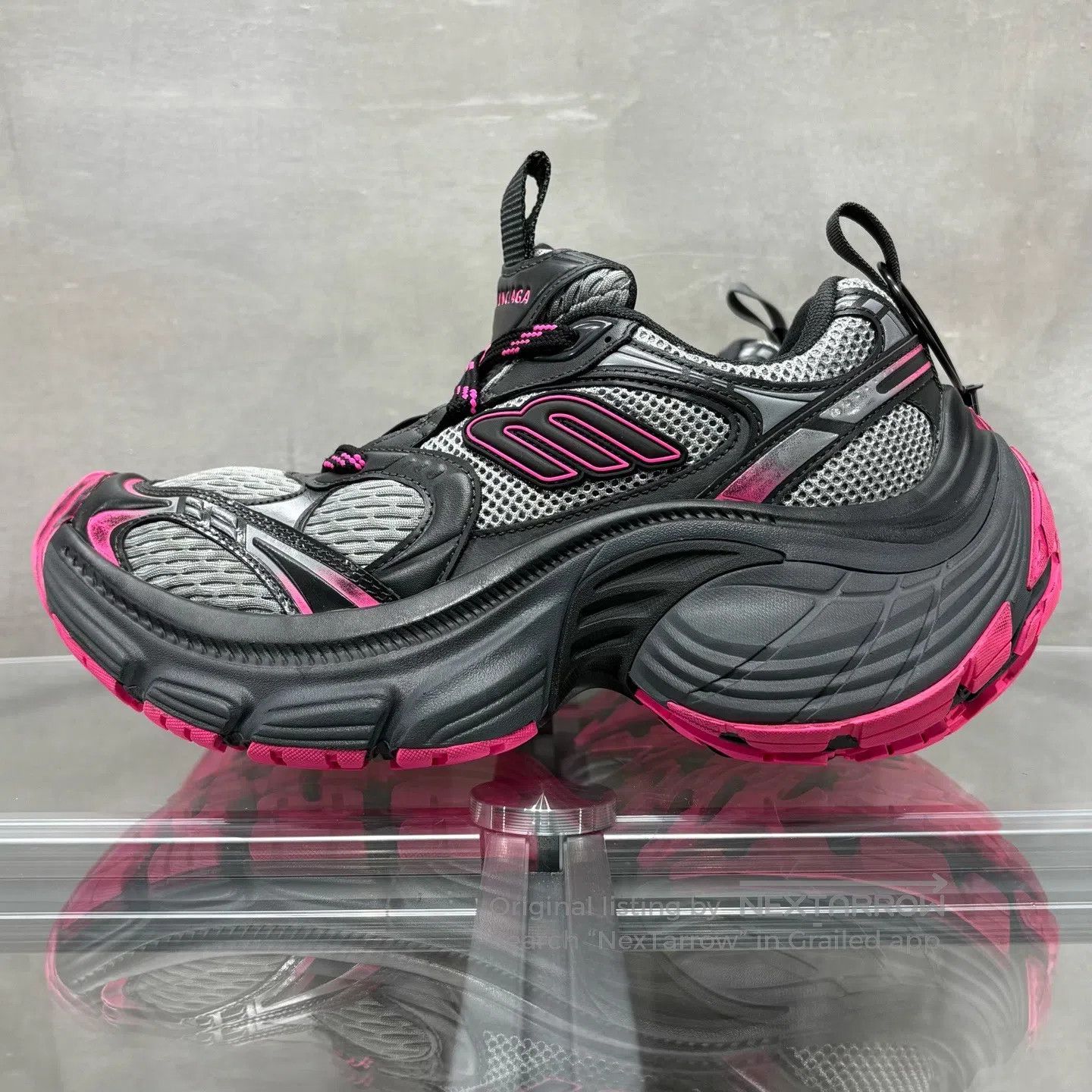 Balenciaga Balenciaga Thick-soled dad shoes in black and pink Size US 4.5 / IT 34.5 - 3 Thumbnail