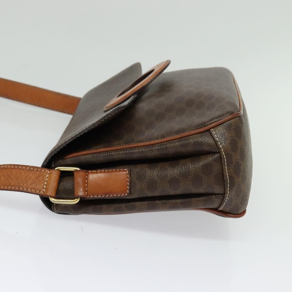 Celine CELINE Macadam Canvas Shoulder Bag Pvc Leather Brown Gold Size ONE SIZE - 4 Thumbnail