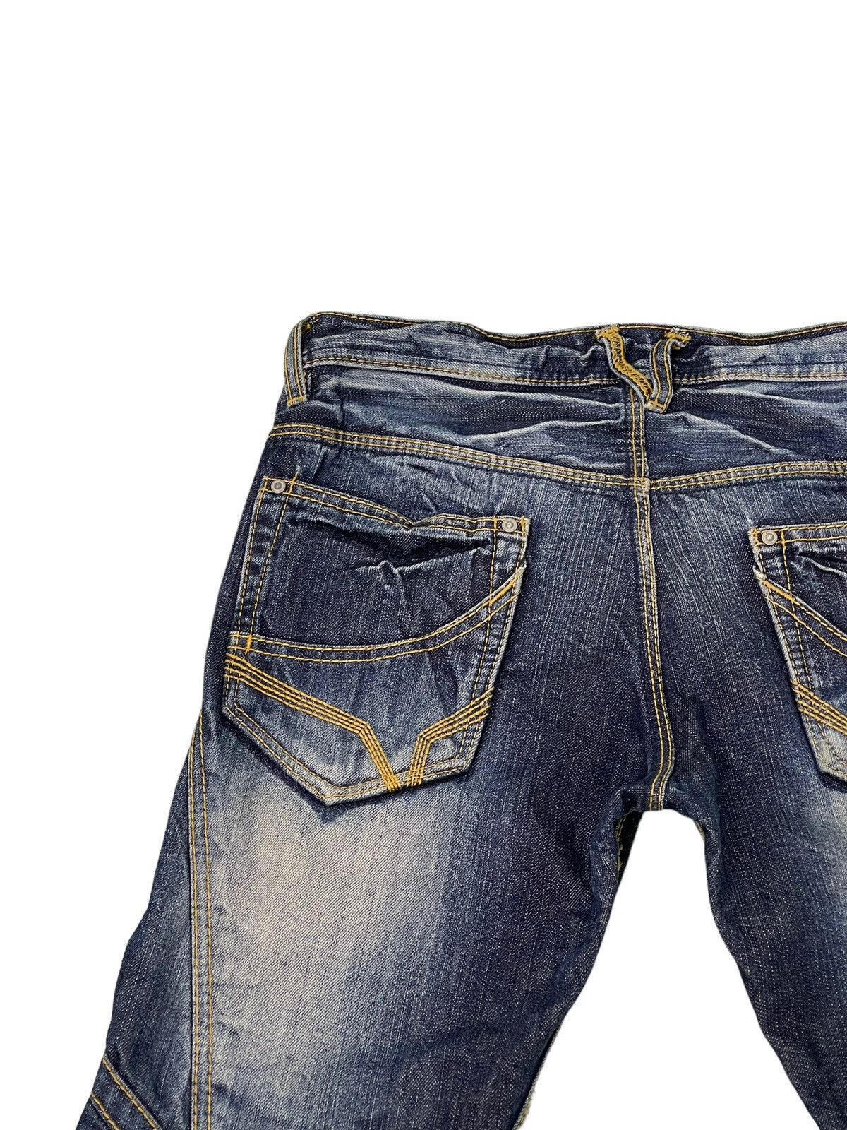 Japanese Brand Slim Jeans Hagi Denim Hideaways Faded Distress Low Rise 6🟦4 Size US 31 - 18 Thumbnail