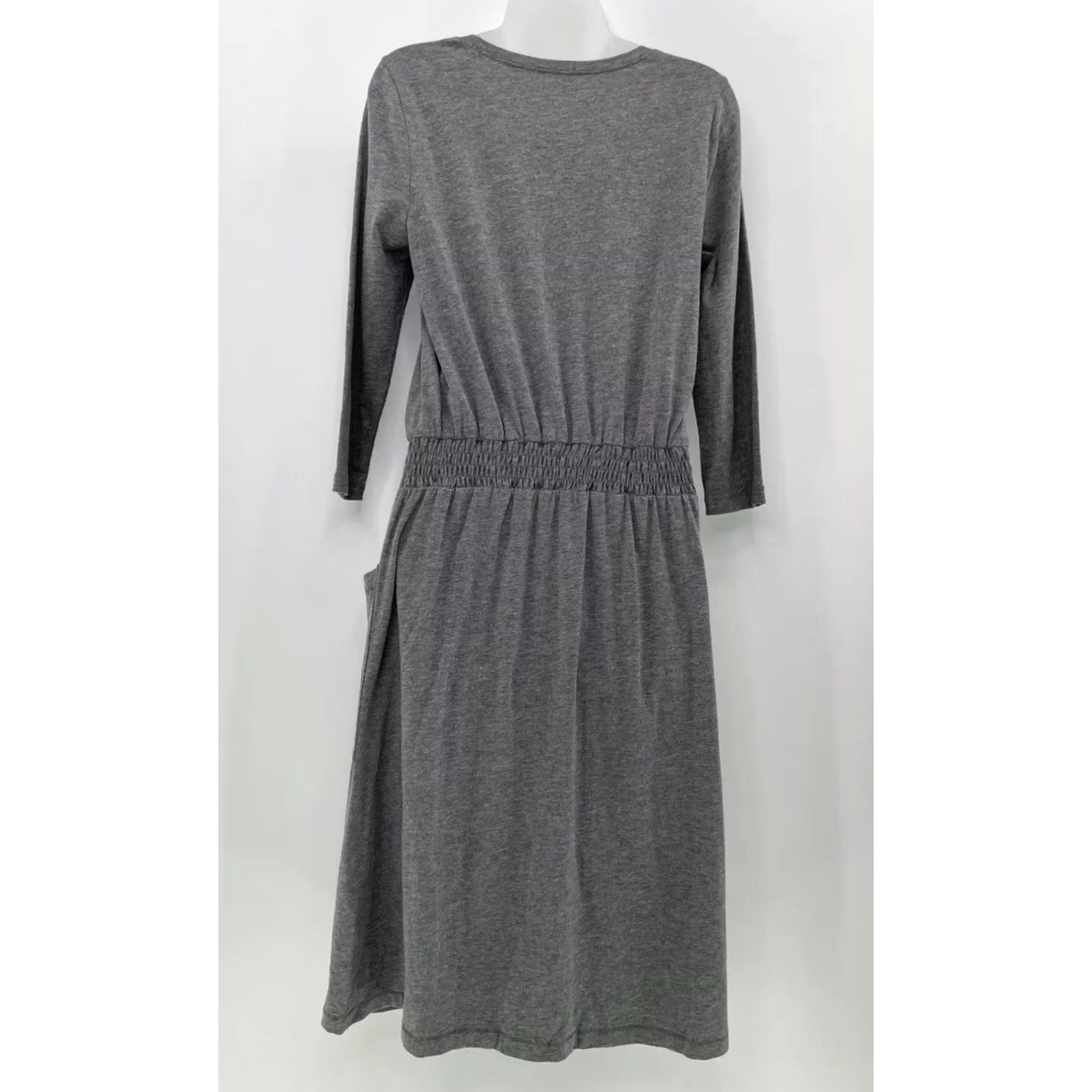 Vintage Love Hanna Women's Gray Shirt Dress Size Small Cinched Waist Peru Size S / US 4 / IT 40 - 2 Thumbnail