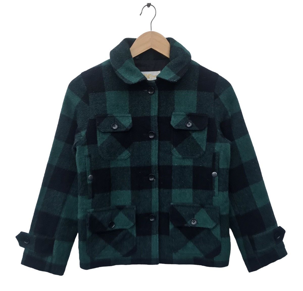 Japanese Brand Eye Know Women Checked Tartan Wool Jacket Size S / US 4 / IT 40 - 1 Thumbnail