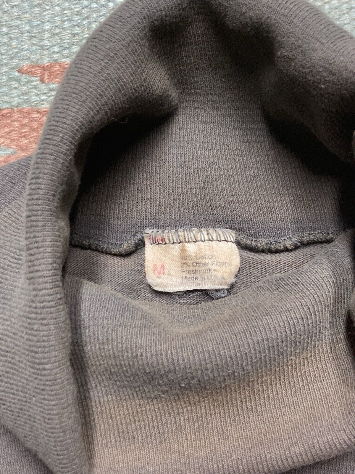 Fruit Of The Loom × Vintage VTG 80s t shirt faded black blank turtleneck cotton medium Size US M / EU 48-50 / 2 - 6 Thumbnail