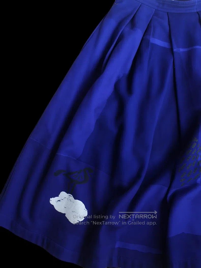 Comme des Garcons Comme Des Garcons size M Wool Cartoon Printed Blue Skirt Size 23" - 3 Thumbnail
