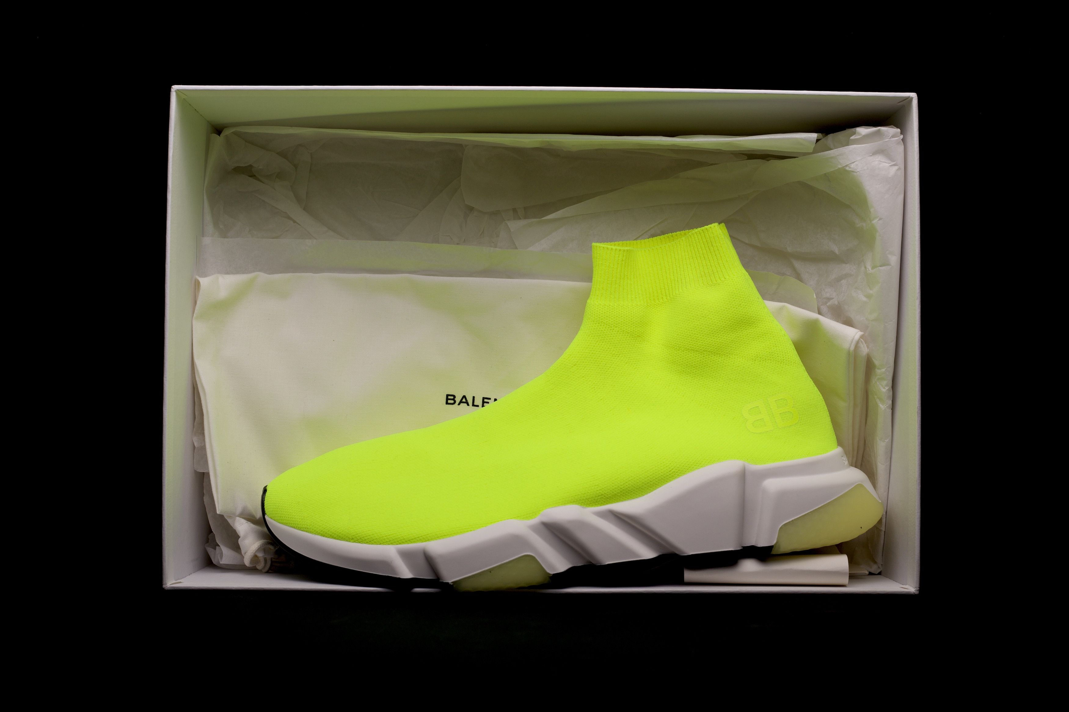 Balenciaga Balenciaga Speed Trainer Mid Neon Fluo Yellow Size 11 Size US 11 / EU 44 - 3 Thumbnail
