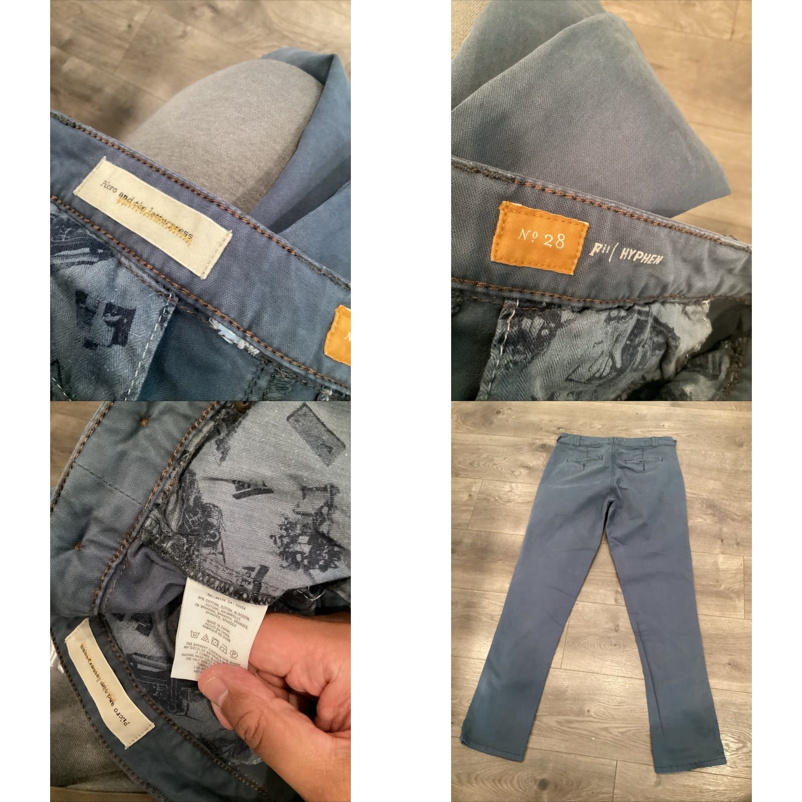 Anthropologie Anthropologie Pilcro & the Letterpress High-Rise Khakis Jeans Women Size 28 Slim Blue Denim Size 28" / US 6 / IT 42 - 8 Thumbnail