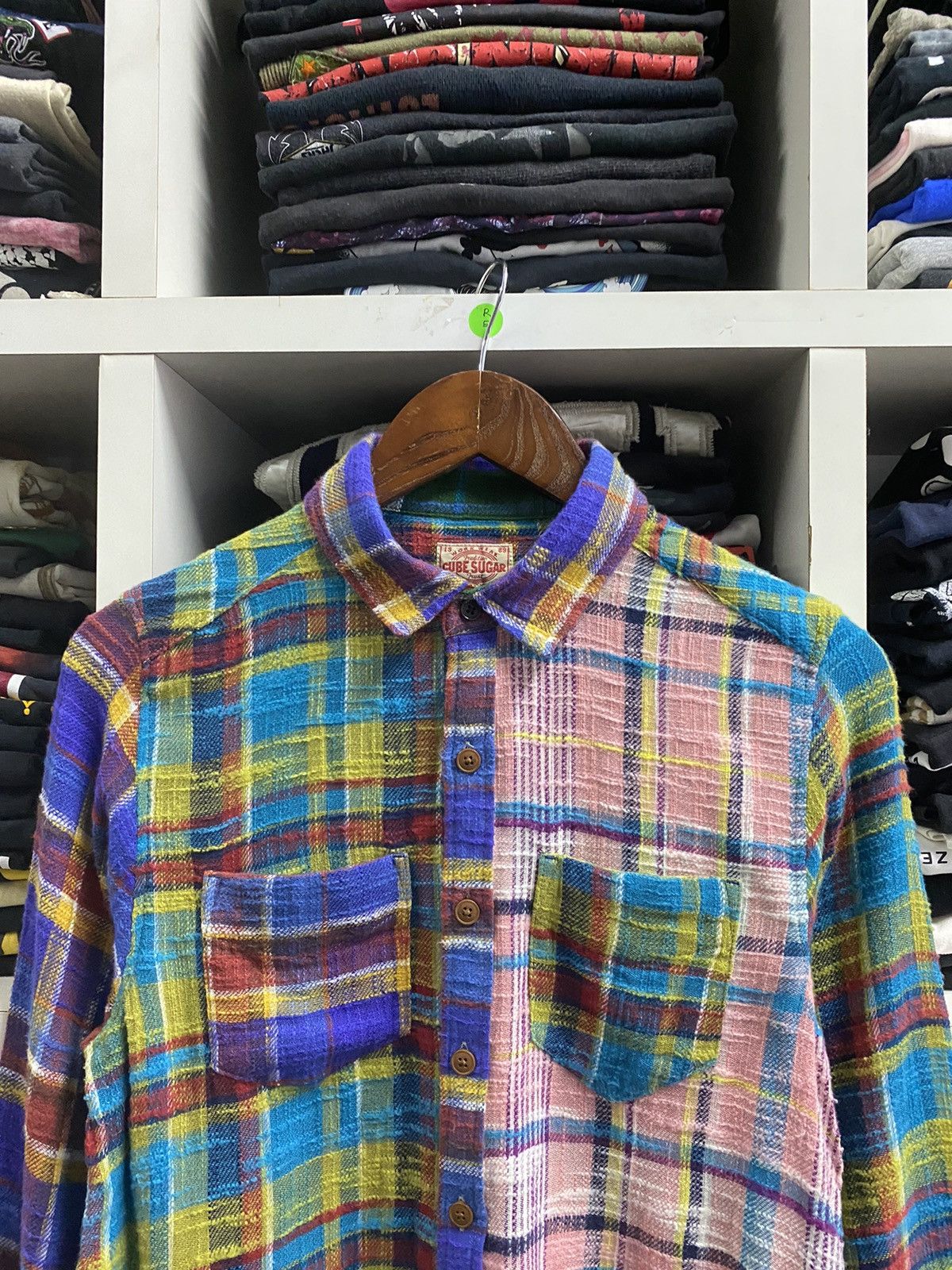 Flannel × Japanese Brand × Vintage Vintage Cube Sugar Flannel Size US M / EU 48-50 / 2 - 6 Thumbnail