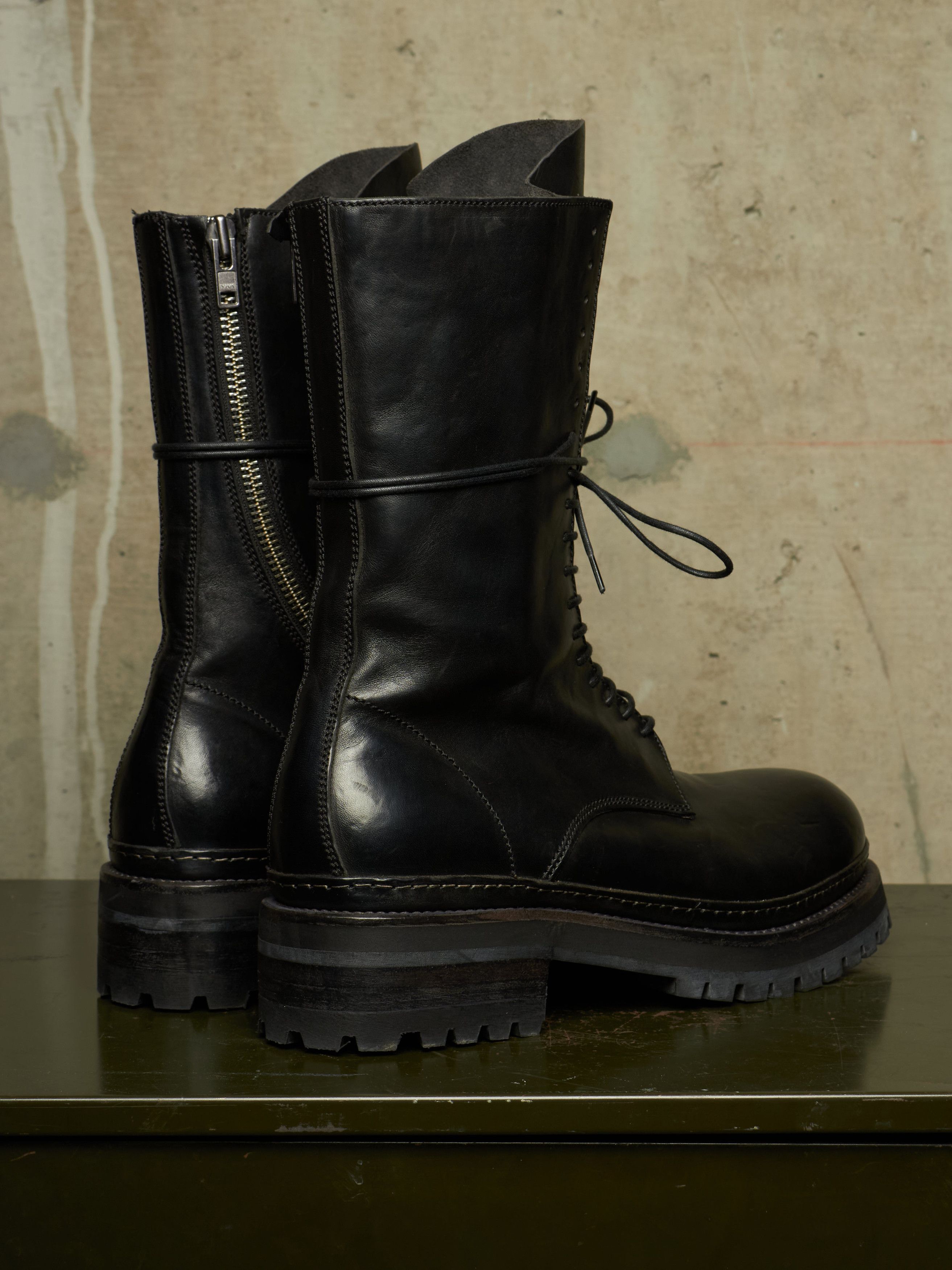 A1923 A1923 AW24 Black Luke Horse Leather Combat Boots Size US 12 / EU 45 - 5 Thumbnail