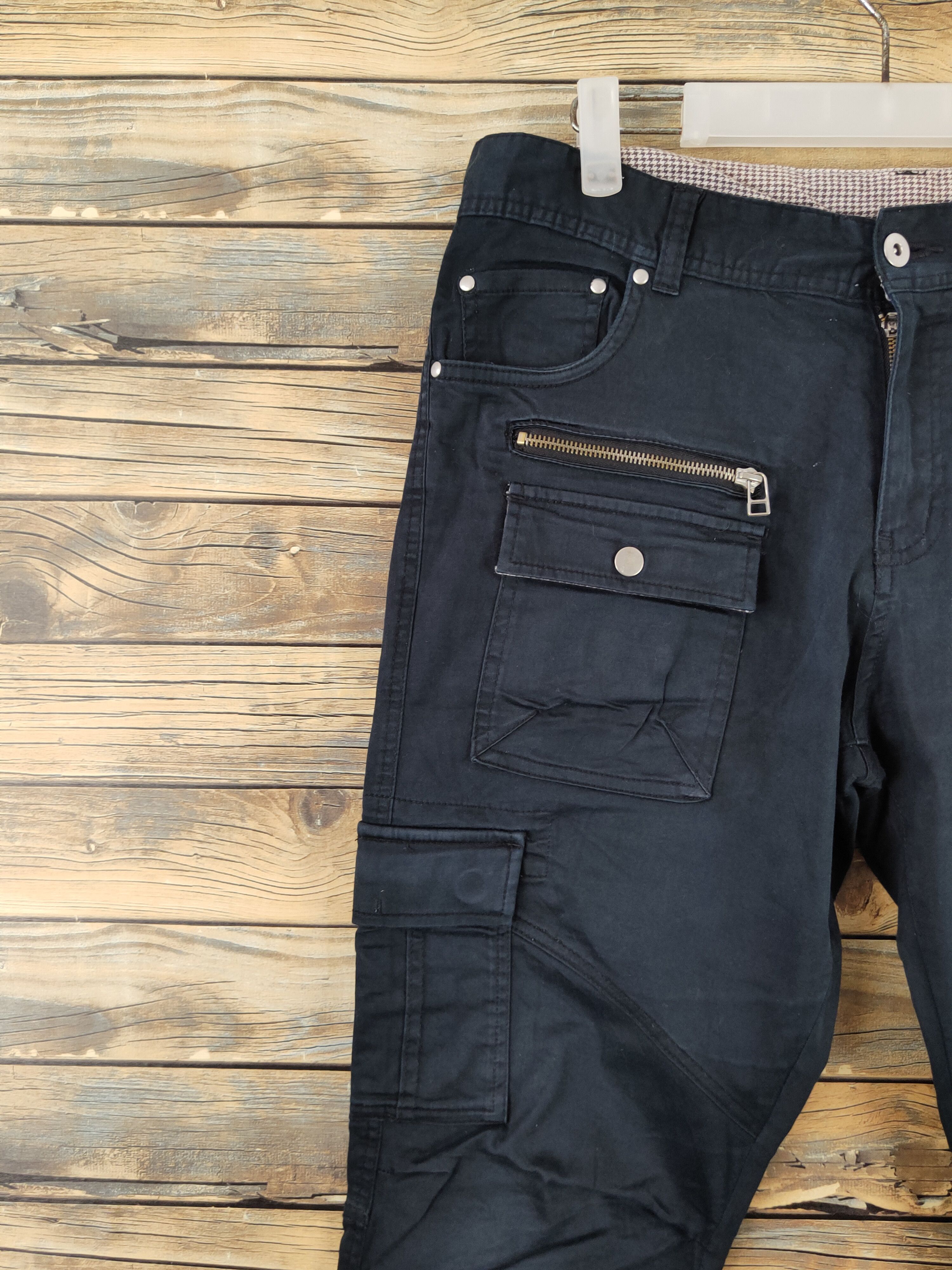semanticdesign Semantic Design Black punk Multipocket Cargo Pants #W1851 Size US 32 / EU 48 - 3 Thumbnail