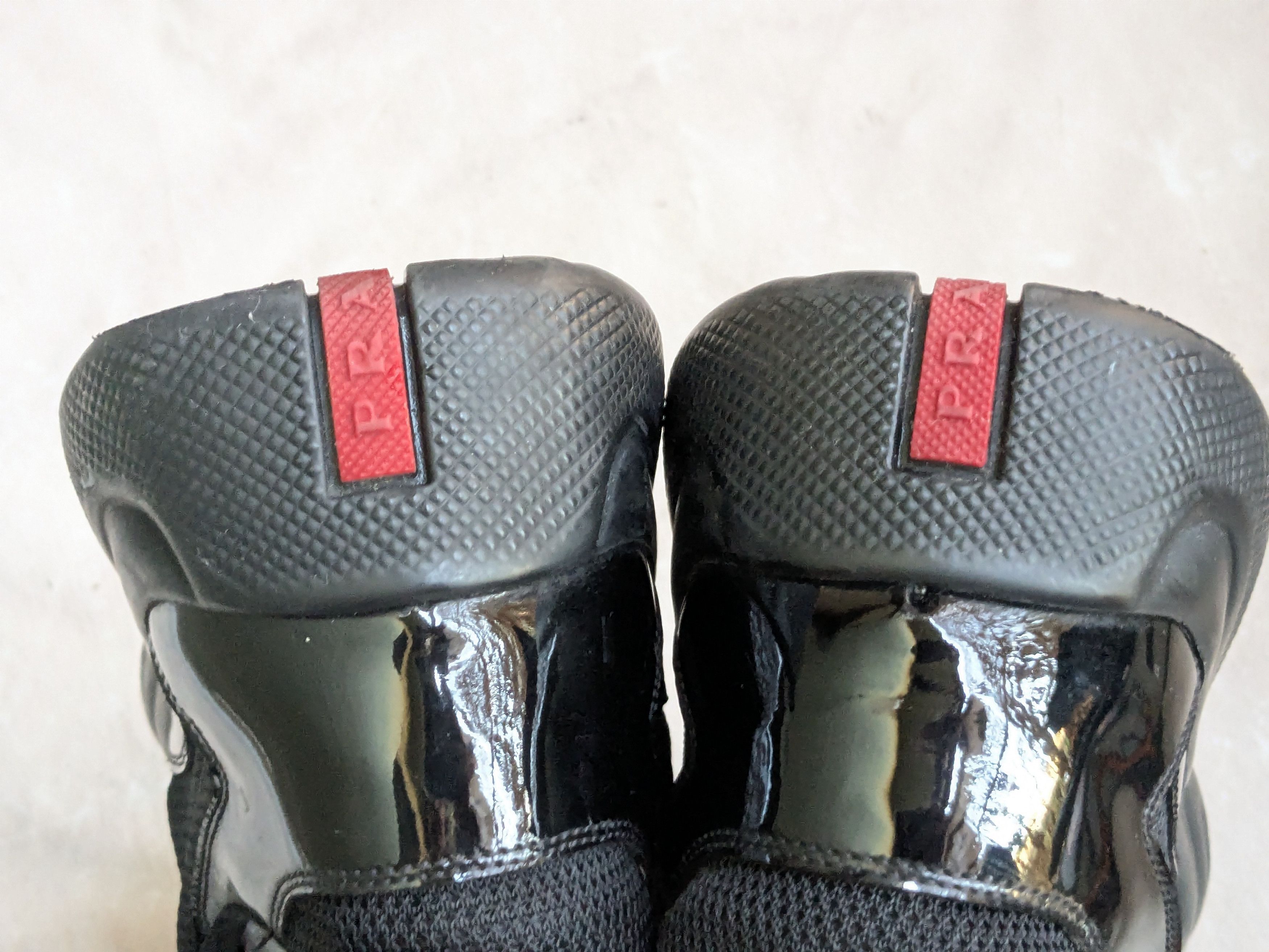 Prada Prada America's Cup Sneakers Black Patent Leather 10 Red Size US 10 / EU 43 - 13 Thumbnail