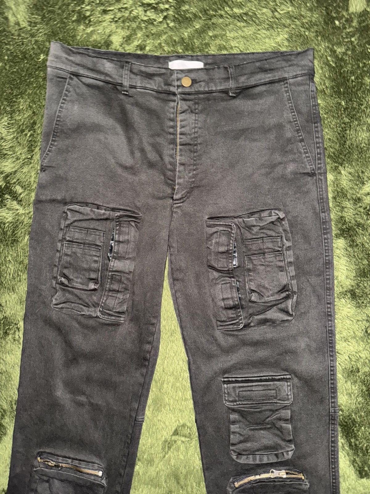 Japanese Brand [2] UNDERMYCAR Vintage Wash Pocket Detail Cargo Pants Olive Size US 32 / EU 48 - 6 Thumbnail