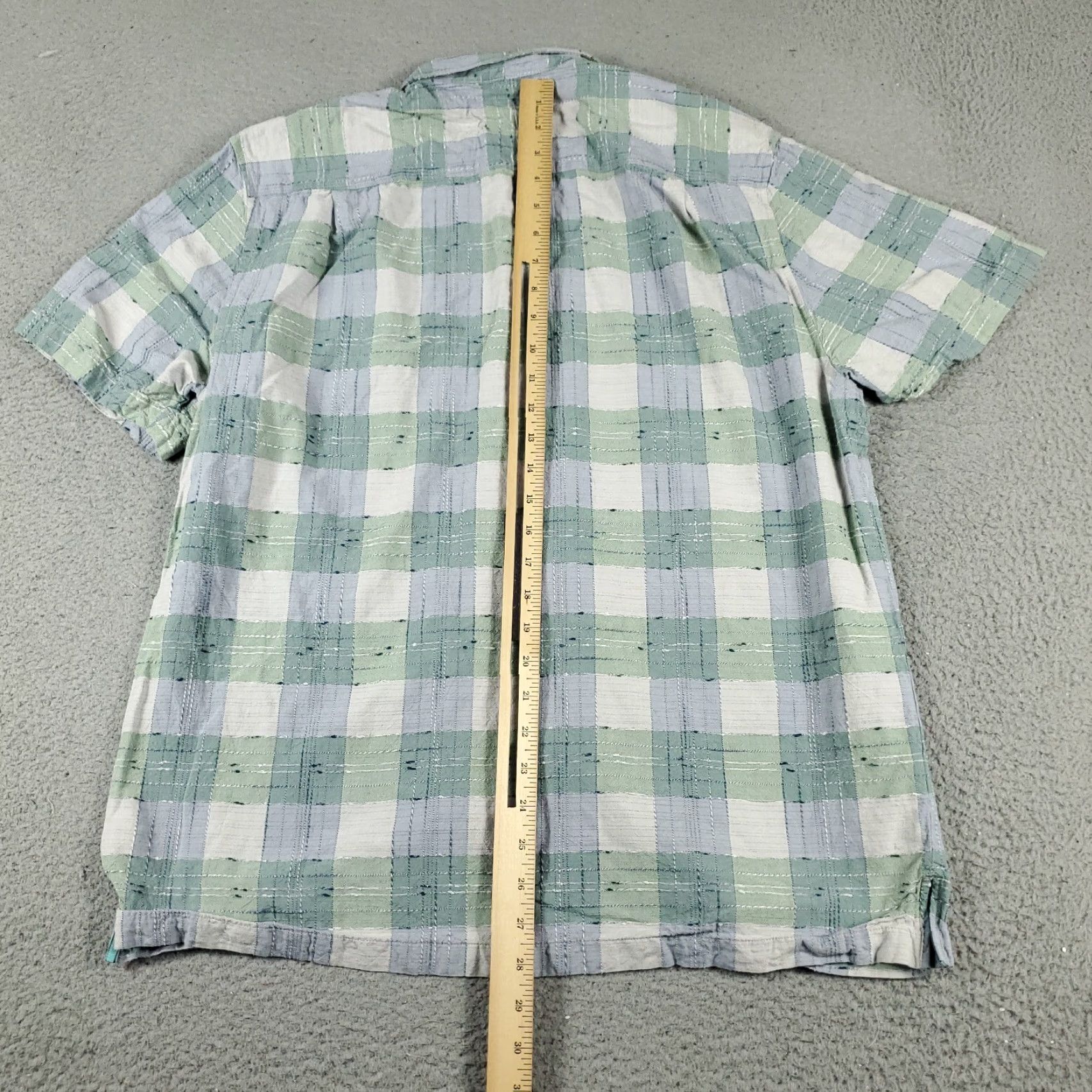 Tommy Bahama Tommy Bahama Shirt Mens Large Green Blue Plaid Cotton Silk Button Short Sleeve Casual Luxury Size US L / EU 52-54 / 3 - 3 Thumbnail