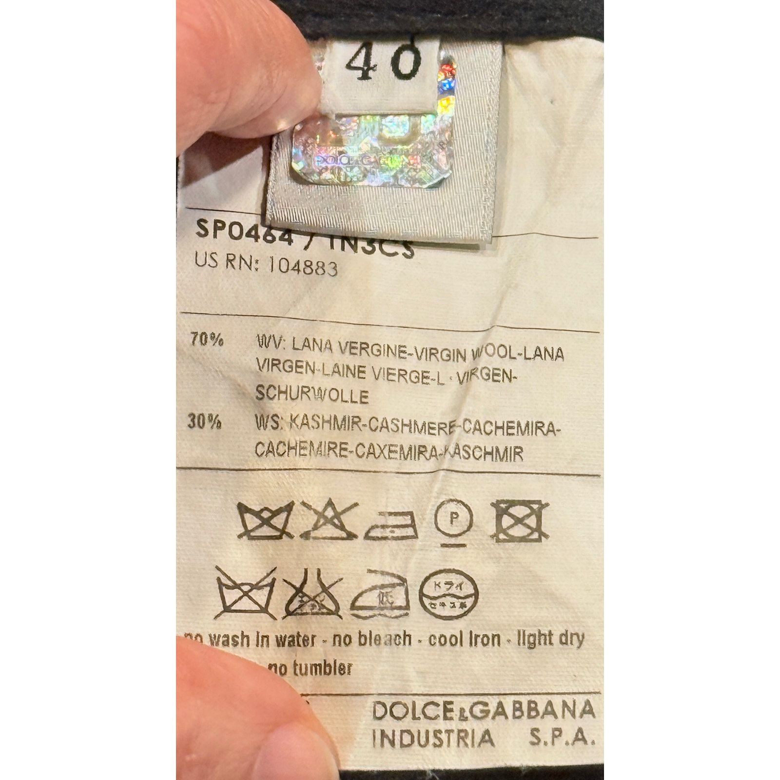 Dolce & Gabbana Dolce & Gabbana Black Pants EU 40 Tailored Designer Trousers Size 27" / US 4 / IT 40 - 8 Thumbnail