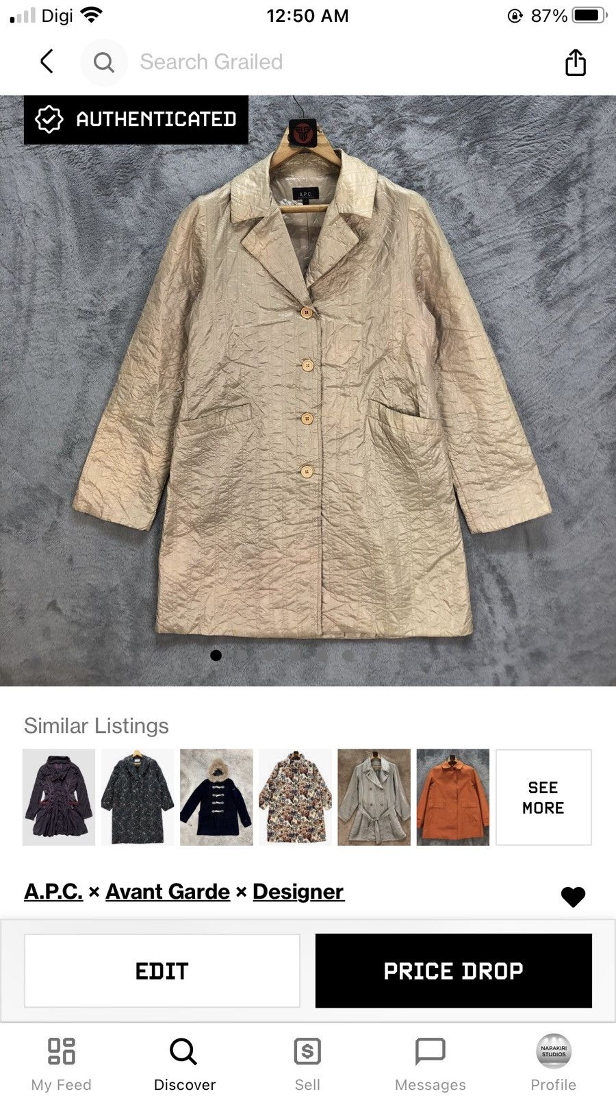 A.P.C. APC LIGHTWEIGHT LONG COAT MADE IN FRANCE #6418-65 Size M / US 6-8 / IT 42-44 - 11 Thumbnail