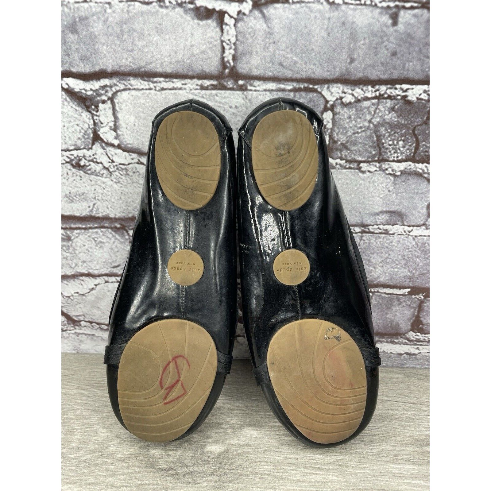Kate Spade Kate Spade Black Patent Leather Slip On Bow Ballet Flats Sho Size US 6 / IT 36 - 9 Thumbnail