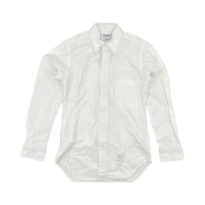 Thom Browne Thom Browne Classic White Long Sleeve Shirt Size US S / EU 44-46 / 1 - 1 Thumbnail