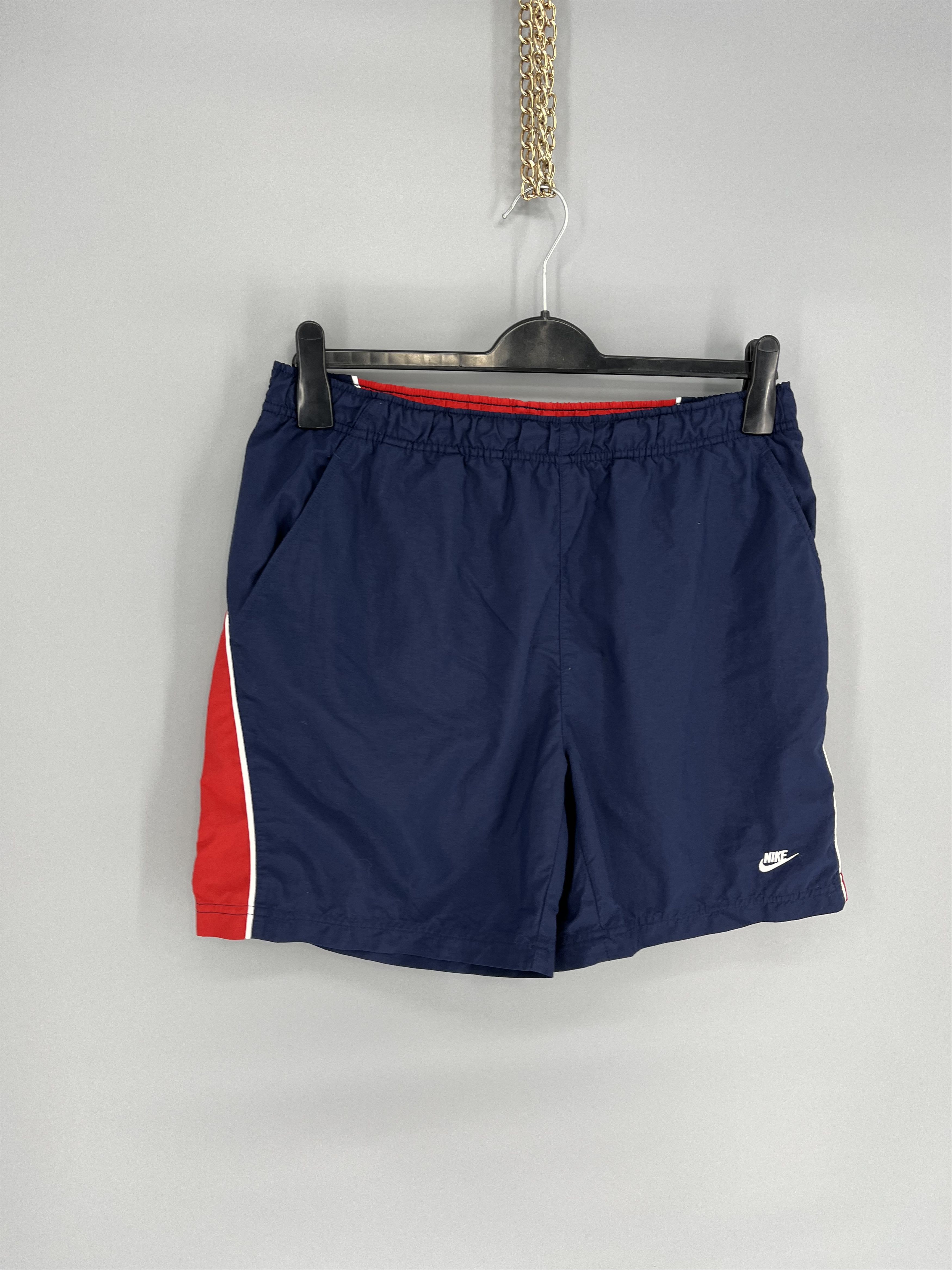 Nike × Vintage 90s Vintage Nike Black Nylon Mini Swoosh Shorts Travis Style Size US 34 / EU 50 - 3 Thumbnail