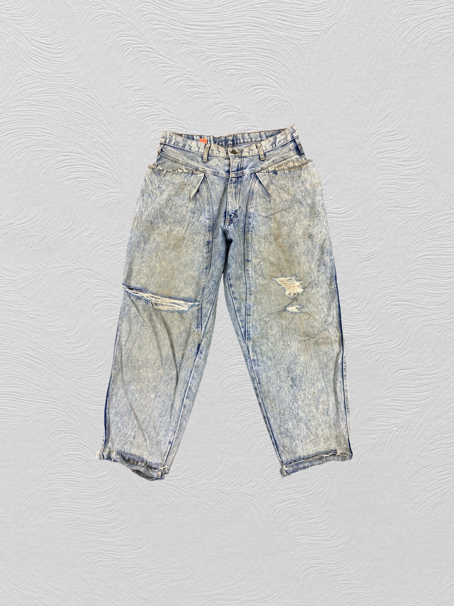 Japanese Brand Distressed Blue Vintage Baggy Jeans 33x27 Denim- JN3750 Size US 33 - 1 Thumbnail