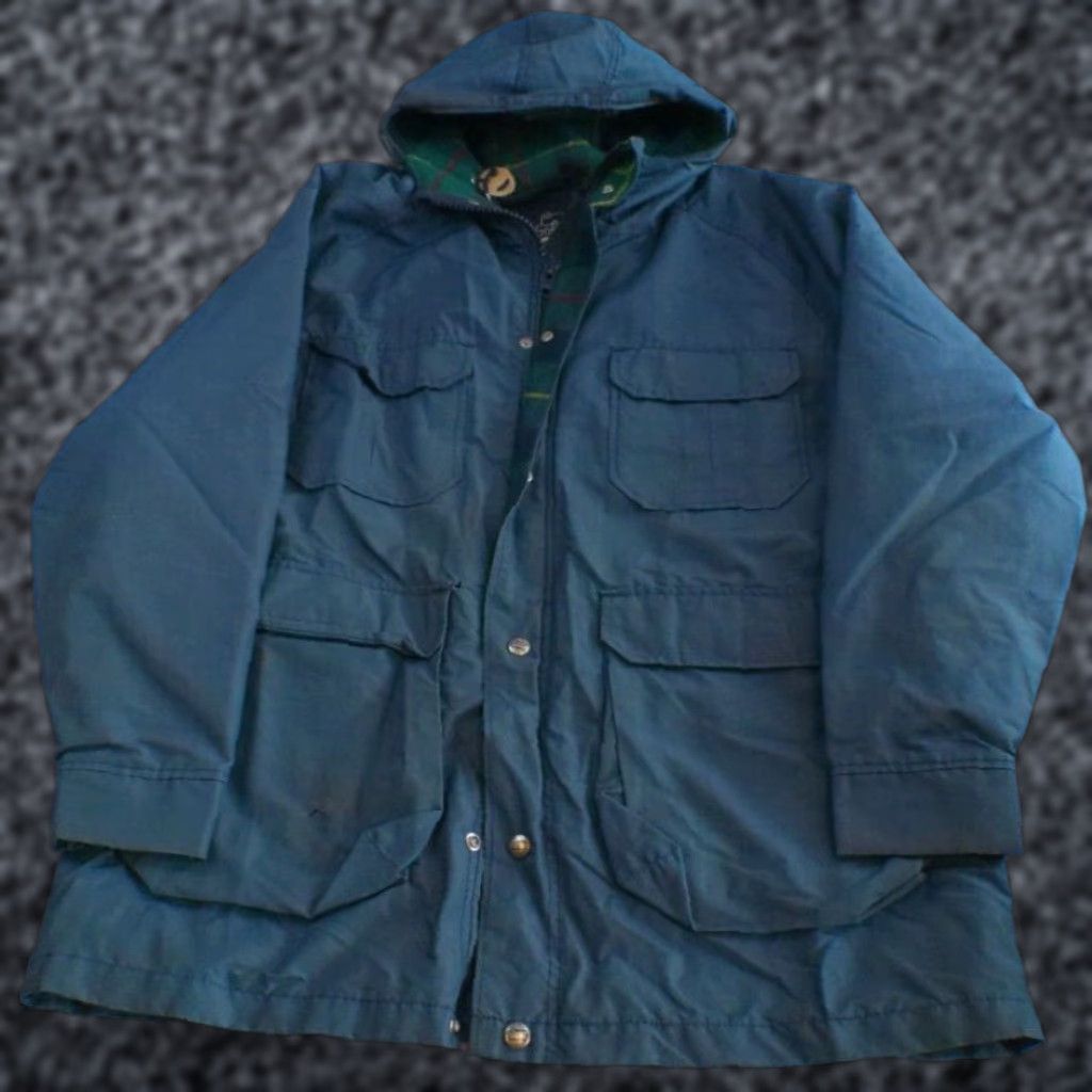 Vintage Woolrich Jacket Men L Blue Full Zip Hooded Pockets Logo Made in USA Size US L / EU 52-54 / 3 - 1 Thumbnail