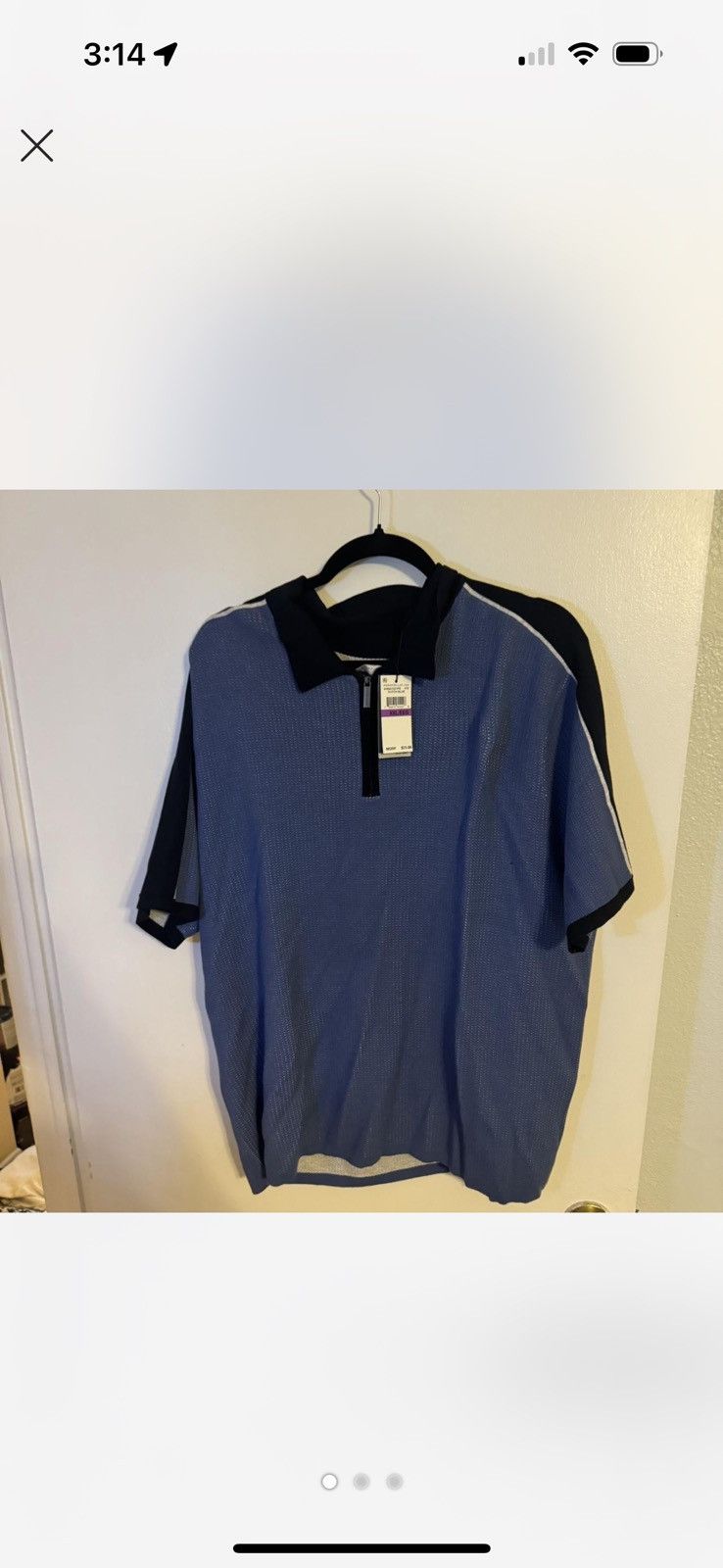 Perry Ellis Blue and black polo shirt Brand New Size US XXL / EU 58 / 5 - 1 Thumbnail