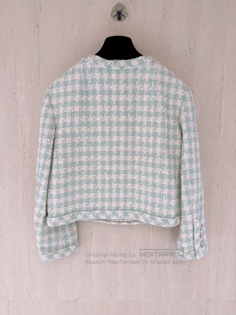 Chanel Chanel 23S spring and summer mint green thousand-bird chec Size XS / US 0-2 / IT 36-38 - 2 Thumbnail