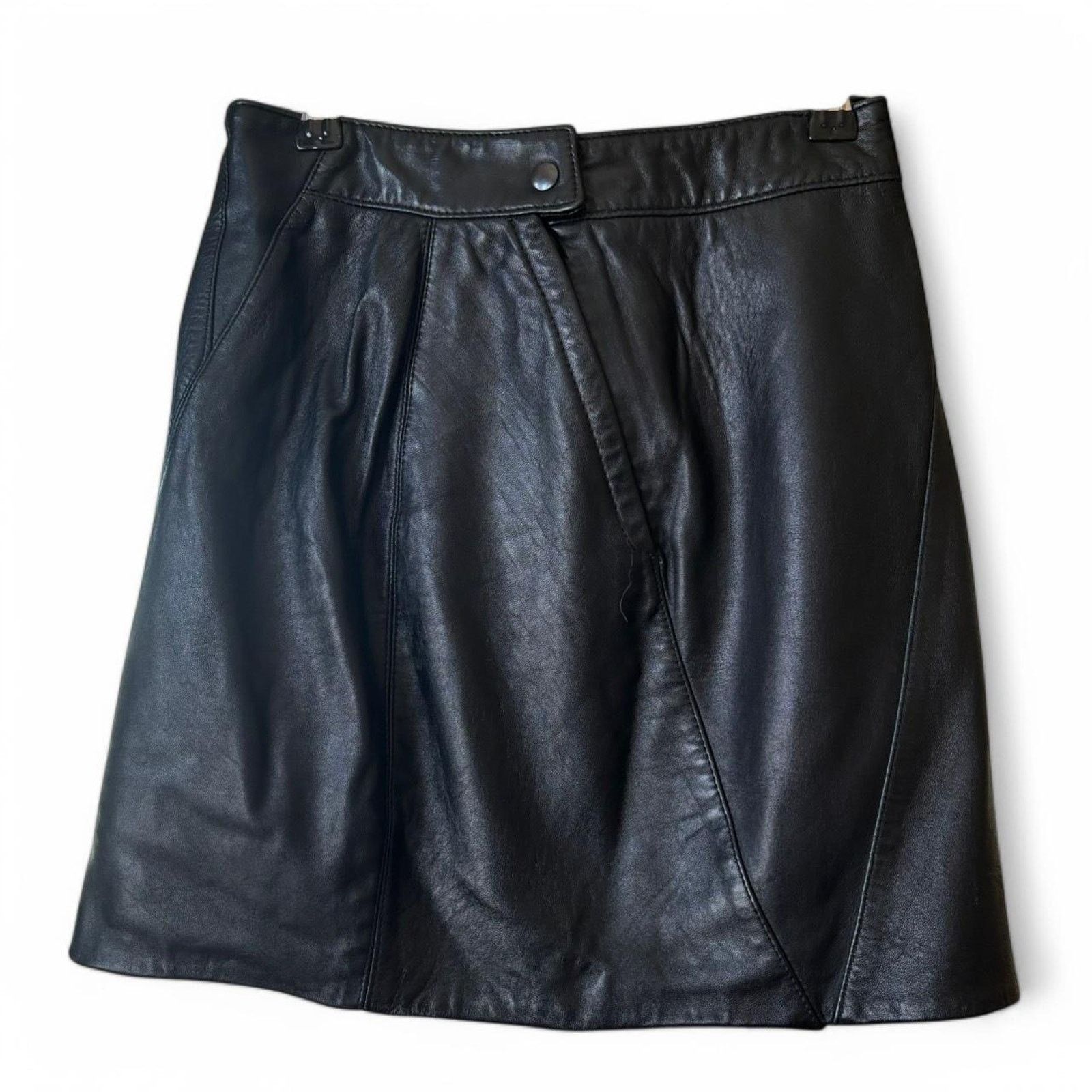 Vintage Vintage Unbranded Black Leather Mini Skirt 26 Y2K Motorcycle Size 26" / US 2 / IT 38 - 6 Thumbnail