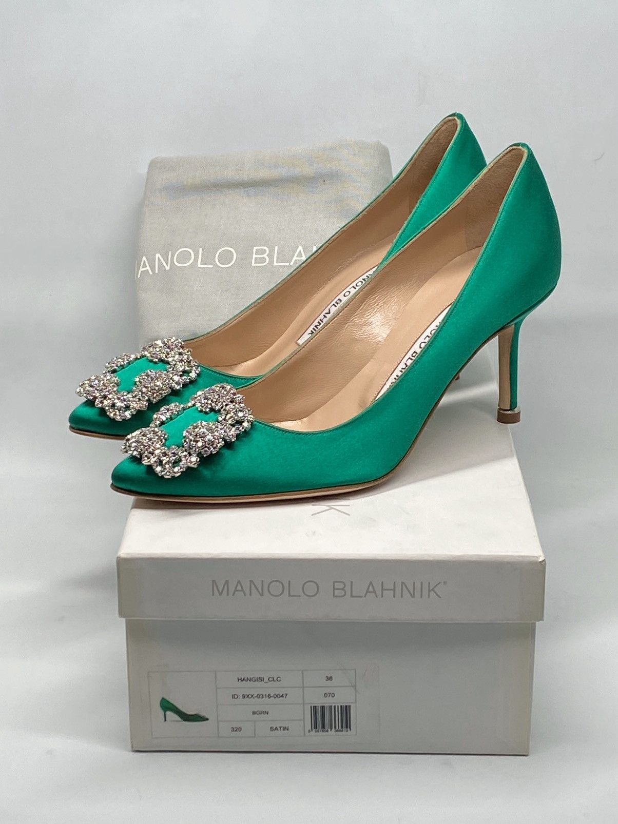 Manolo Blahnik Manolo Blahnik Hangisi 70MM Embellished Satin Pumps size 36 Size US 6 / IT 36 - 11 Thumbnail