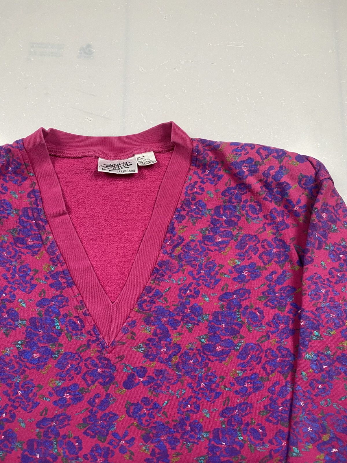 Other Vintage 90s Nordstrom Floral Art V Neck Size M / US 6-8 / IT 42-44 - 3 Thumbnail